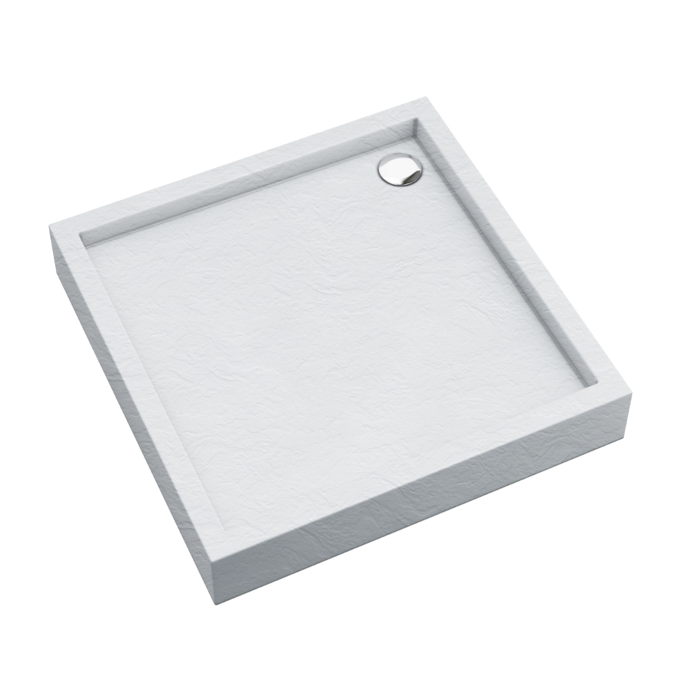 Schedpol Medium White Stone Quadratische Duschwanne 90x90 cm weiß 3.4731/B/ST