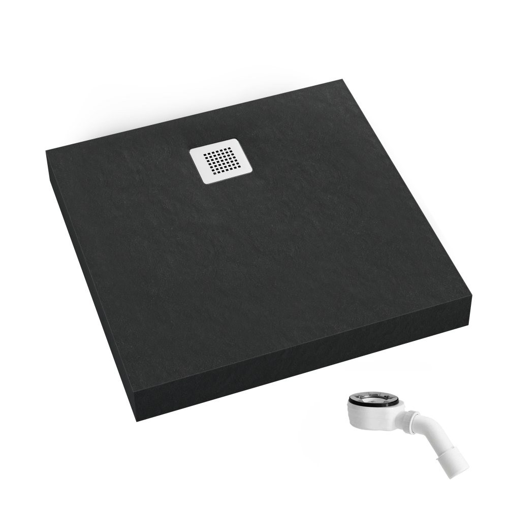 Schedpol New Horizons Black Stone Quadratische Duschwanne 80x80 cm schwarz 3.3400/C/ST-M2