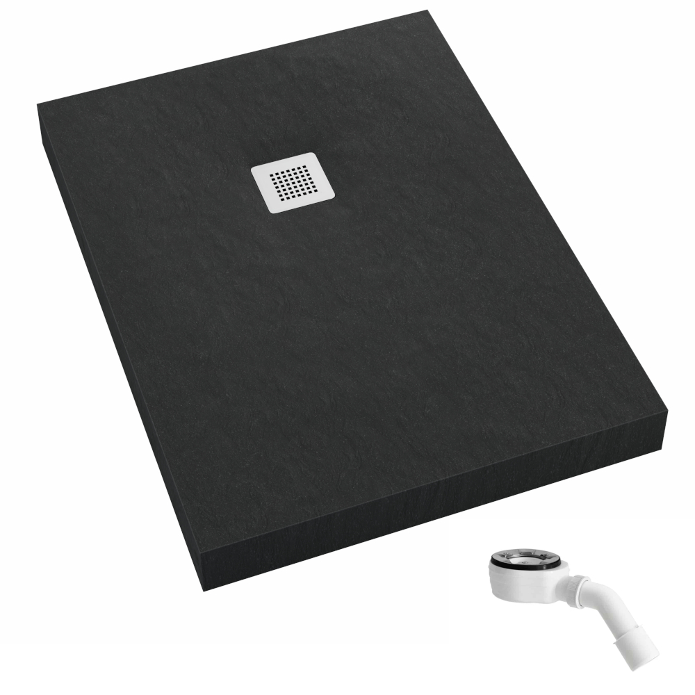 Schedpol New Horizons Black Stone Rechteckige Duschwanne 110x90 cm schwarz 3.3316/C/ST-M2