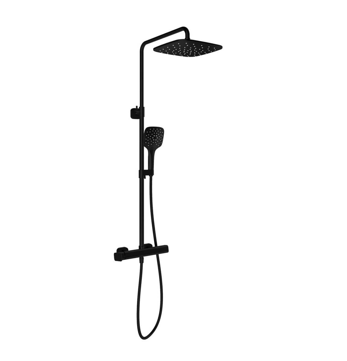 Ravak 10° Free Duschset Wandmontage mit Kopfbrause schwarz X070643