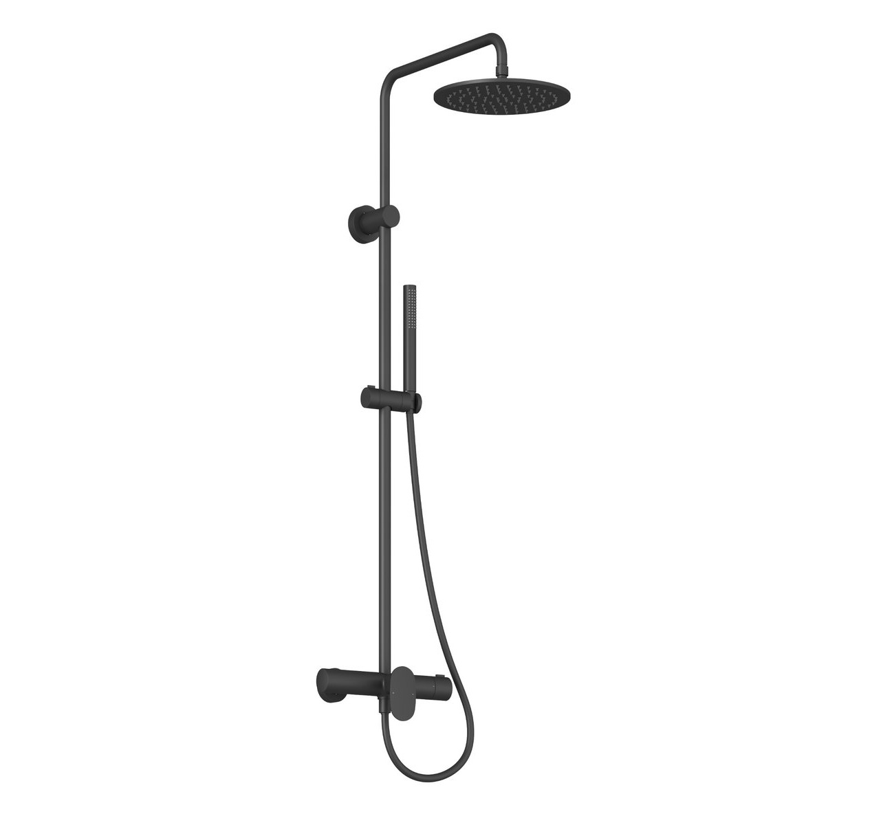 Ravak Spring Duschset Wandmontage mit Kopfbrause schwarz X070559