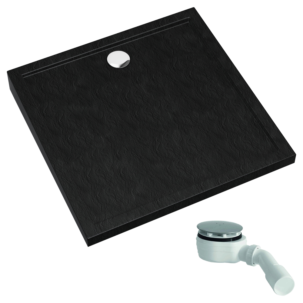 Schedpol Caspar New Black Stone Quadratische Duschwanne 90x90 cm schwarz 3.2831/C/ST