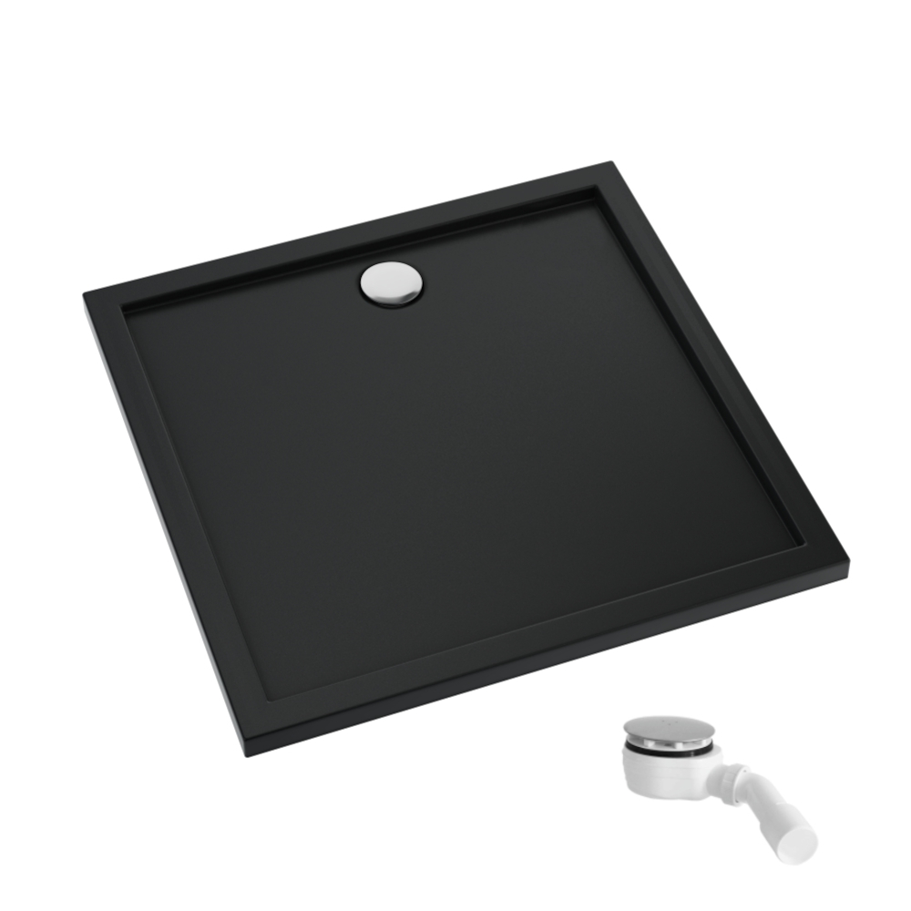 Schedpol Caspar New Black Mat Quadratische Duschwanne 80x80 cm schwarz 3.2330/C/MG