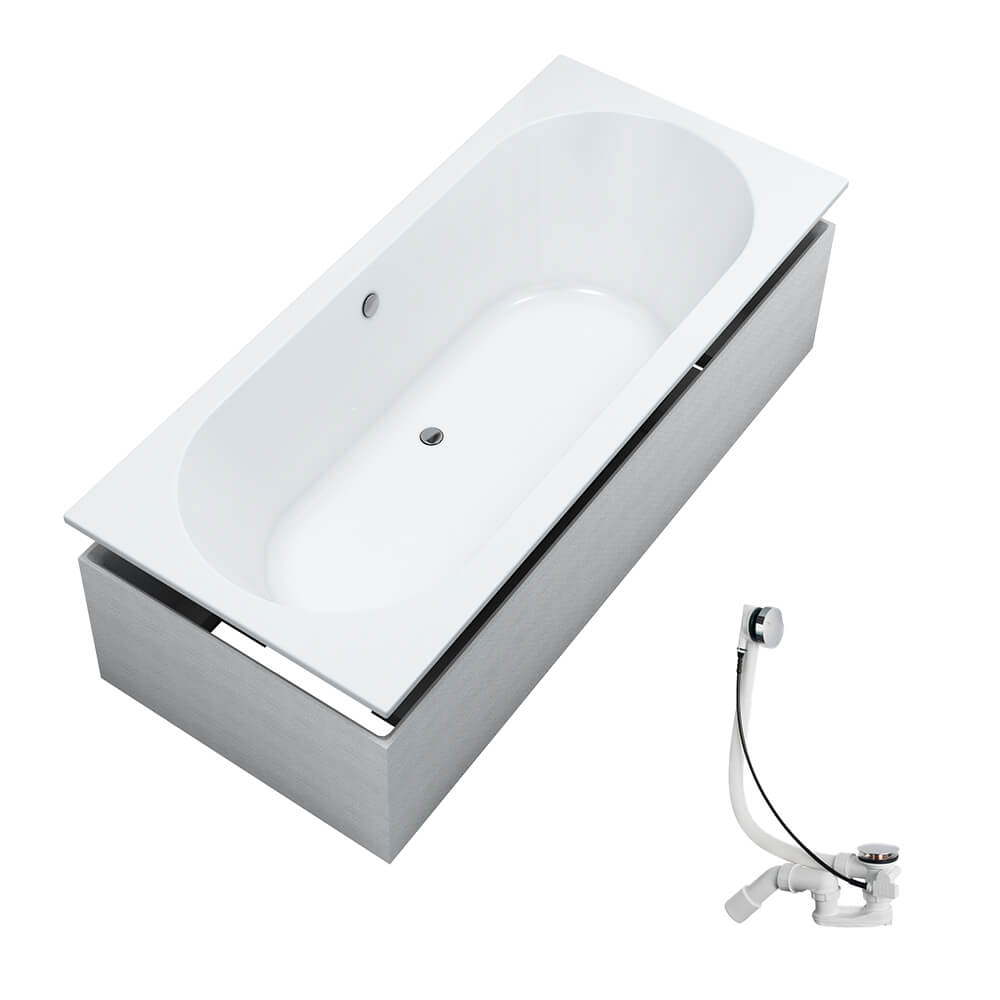 Schedpol Viona White Mat SET Wanne mit Träger 170x75 cm weiß 3.1565/B/MG
