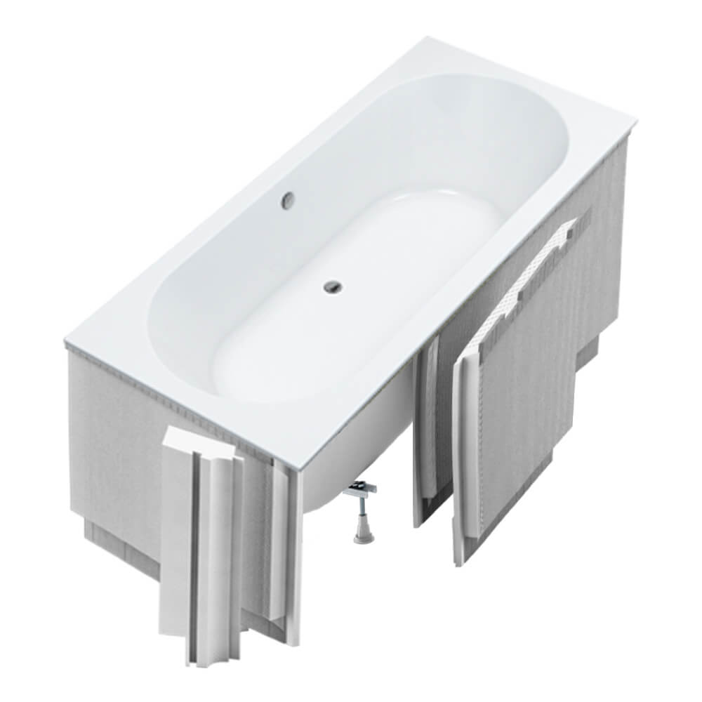 Schedpol Viona White Mat SET Badewanne mit Verkleidung 170x75 cm weiß 3.565/B/MG/OULED/S