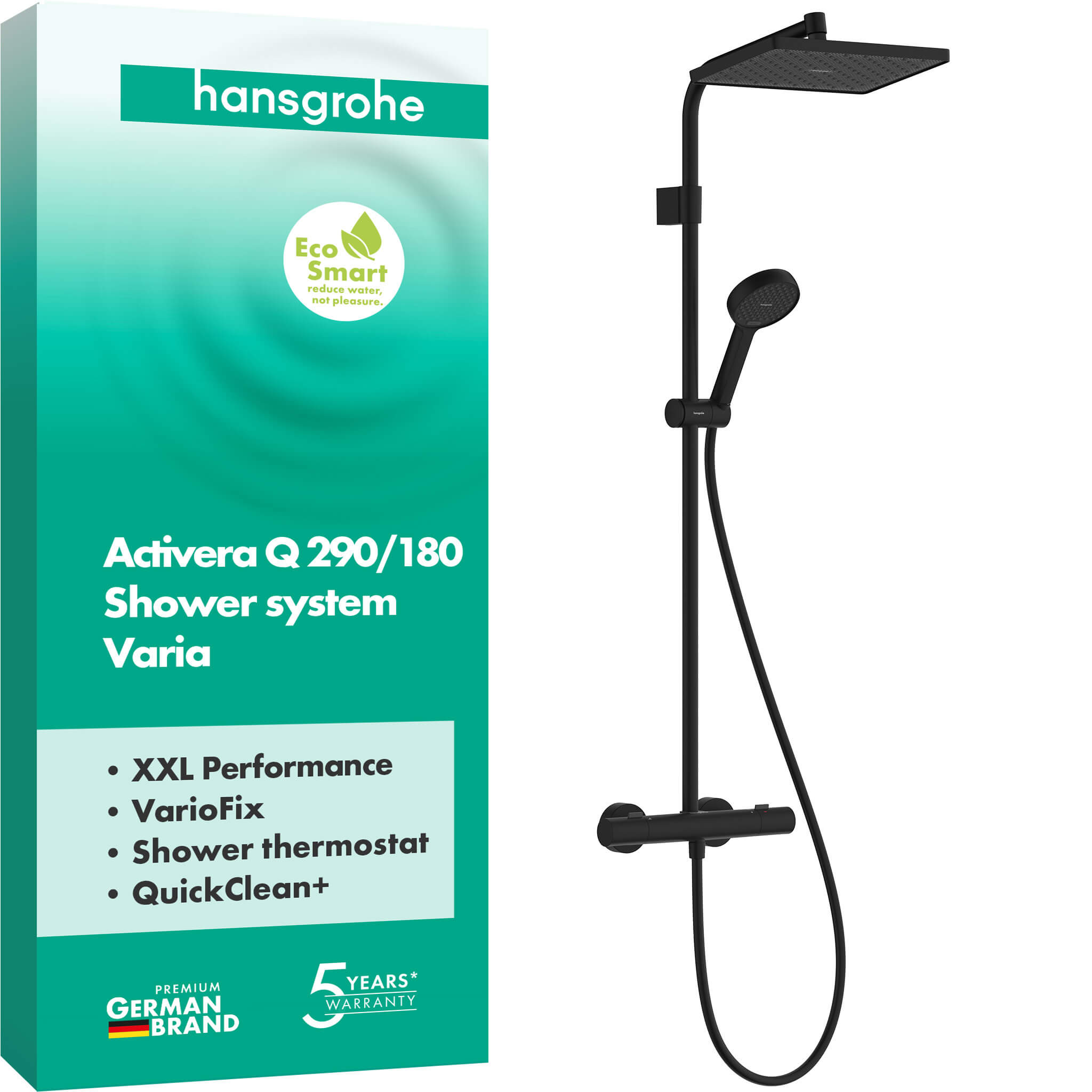 Hansgrohe Activera Q Duschset Wandmontage mit Kopfbrause schwarz 28748670