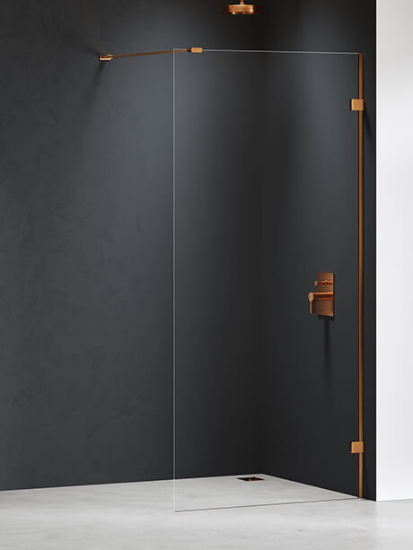 New Trendy Eventa Walk-In Duschwand 100 cm kupfer gebürstet/durchsichtiges Glas EXK-8160