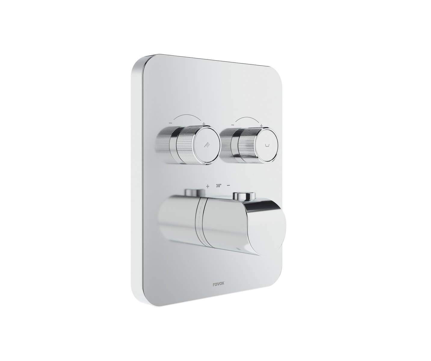 Ravak Flat Badewannen- und Duscharmatur Unterputz mit Thermostat chrom X070747