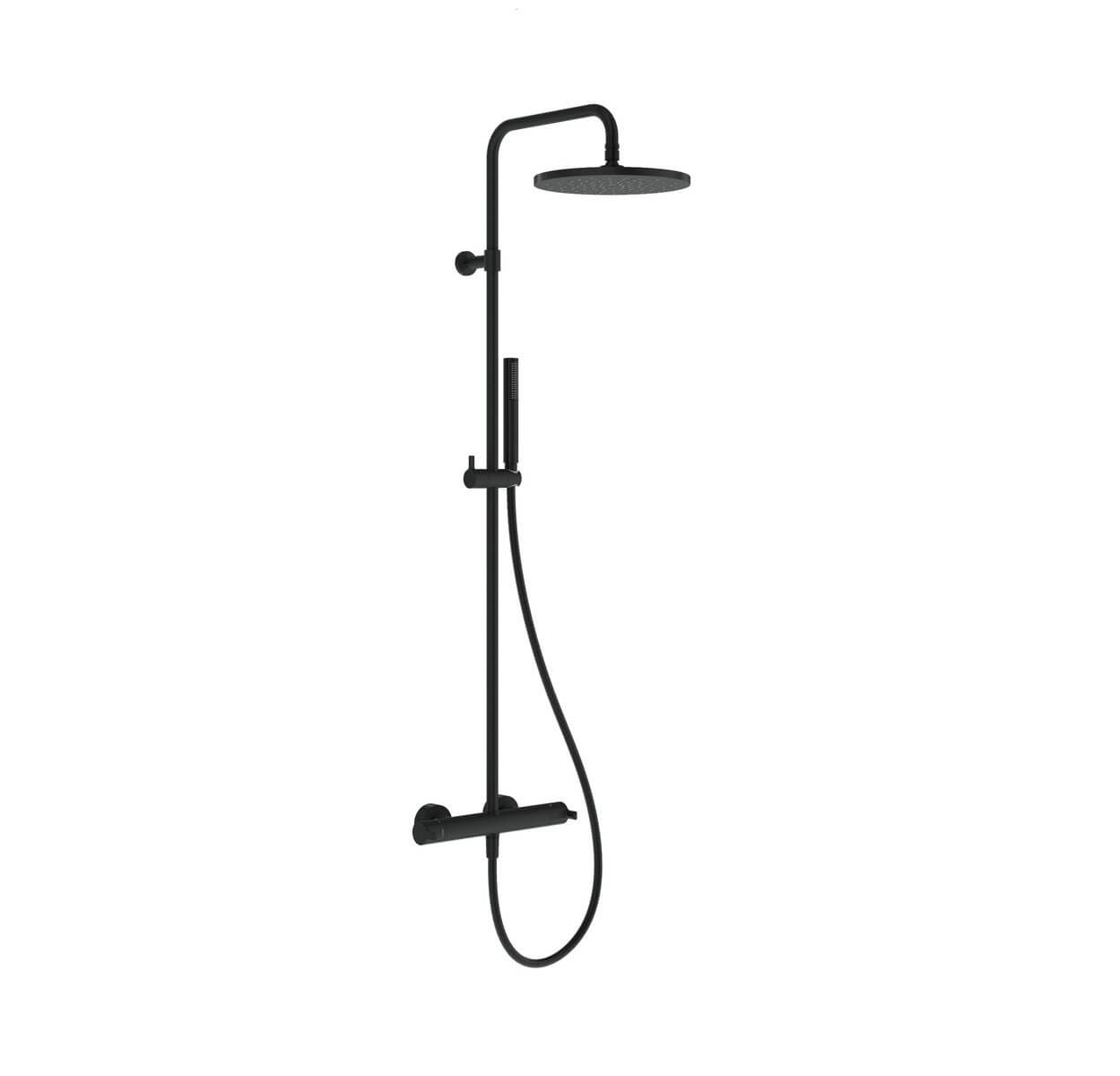 Ravak Termo Duschset Wandmontage mit Thermostat mit Kopfbrause schwarz X070693
