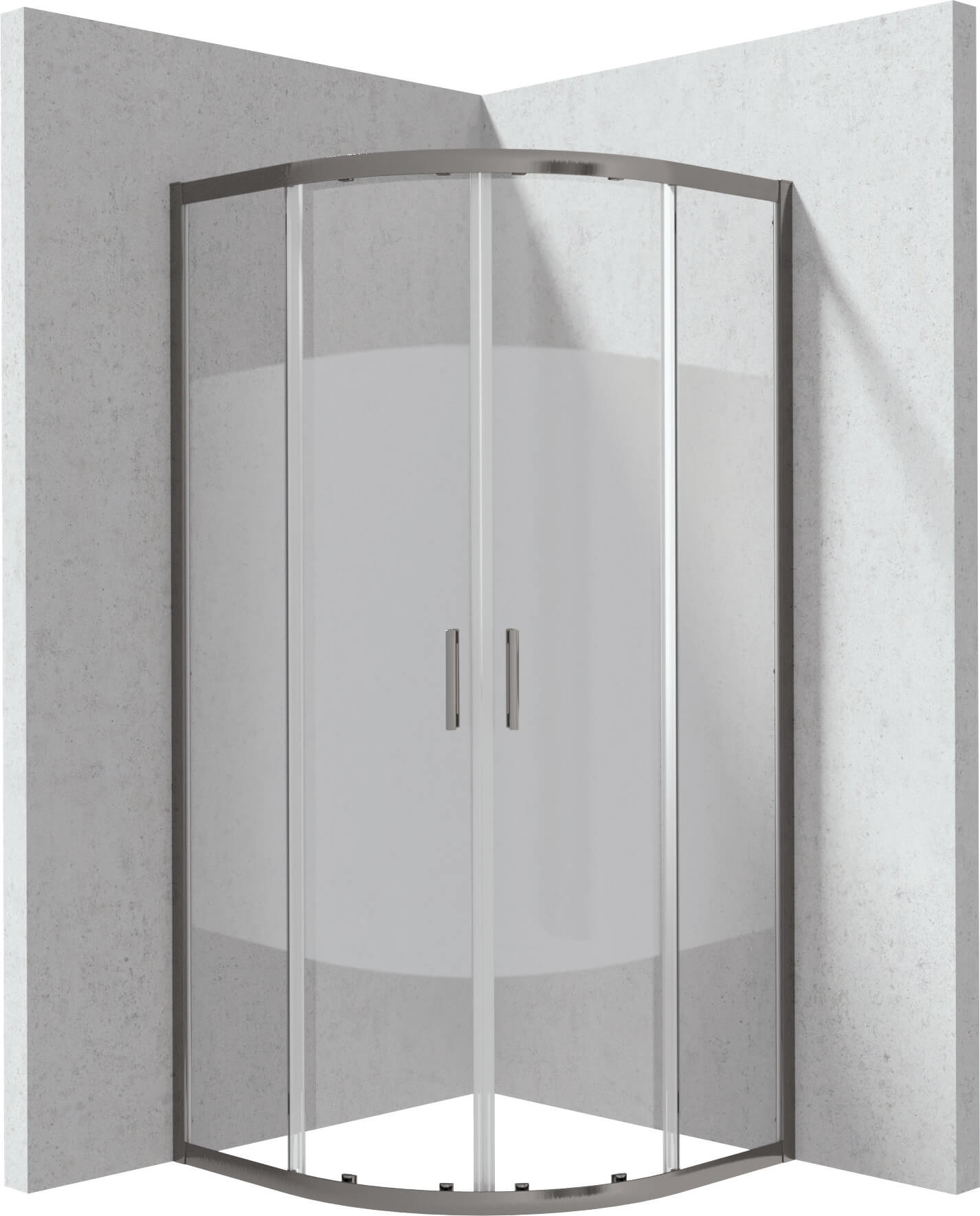 Deante Funkia Evo Duschkabine 90x90 cm halbrund graphit Matte/Glas mit Muster KYPDE99P