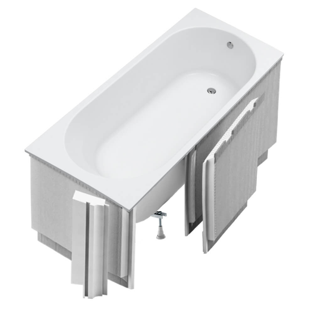 Schedpol Tara White Mat SET Badewanne mit Verkleidung 170x75 cm weiß 3.587/B/MG/OULED/S