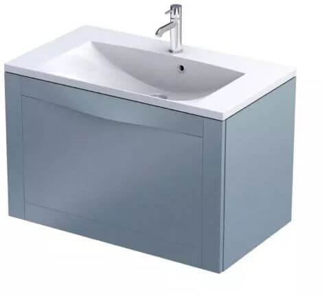 Oristo Badschrank 79.6x45.5x50 cm Unterschrank hängend blau OR49-SD1S-80-16
