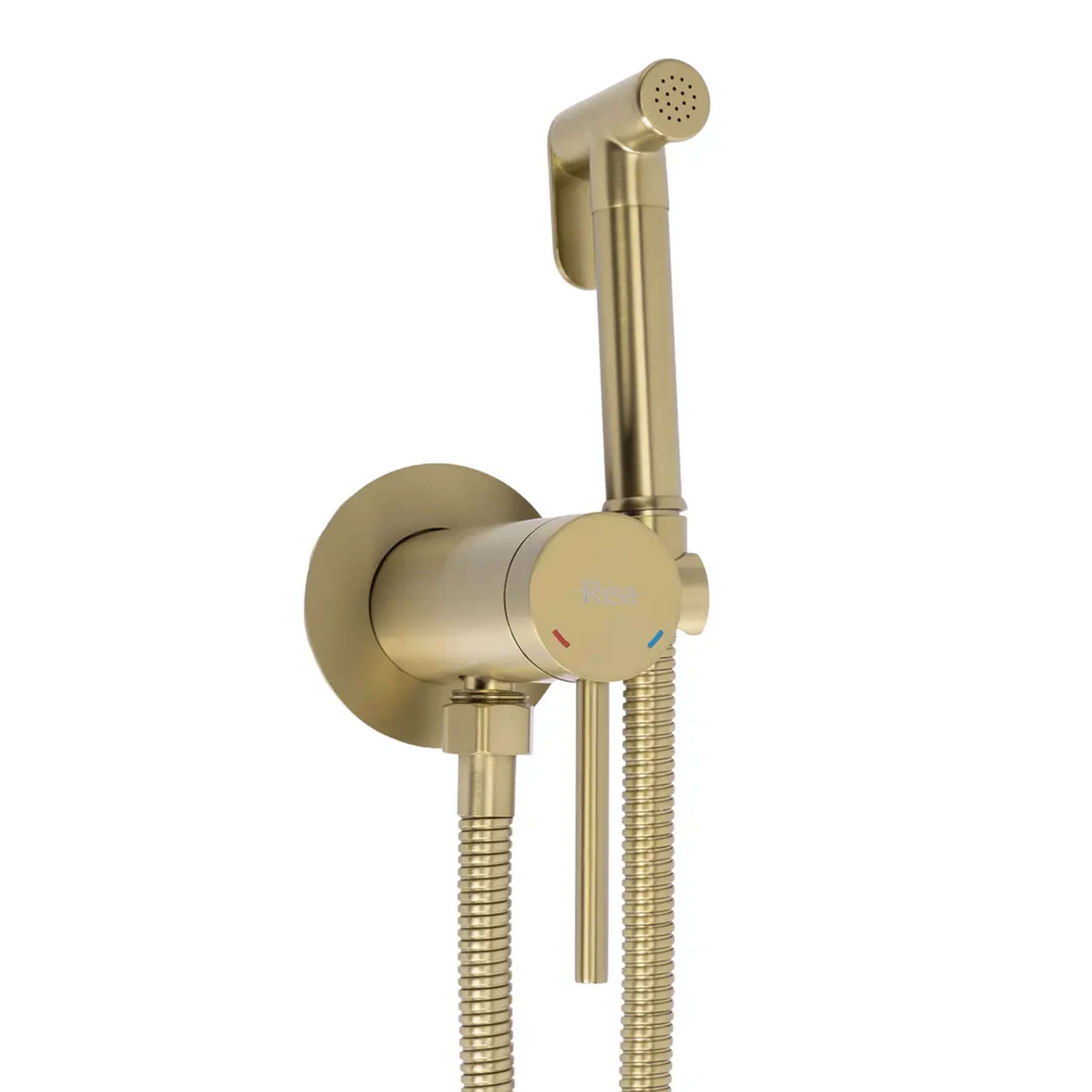 Rea Clif Bidetarmatur mit Duschset Wandmontage gold REA-B5844