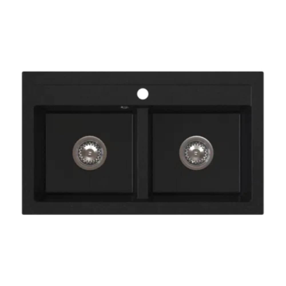 Ferro Stampo Granitspüle 75x45 cm grau/graphit/onyx DRGS2/45/75BA