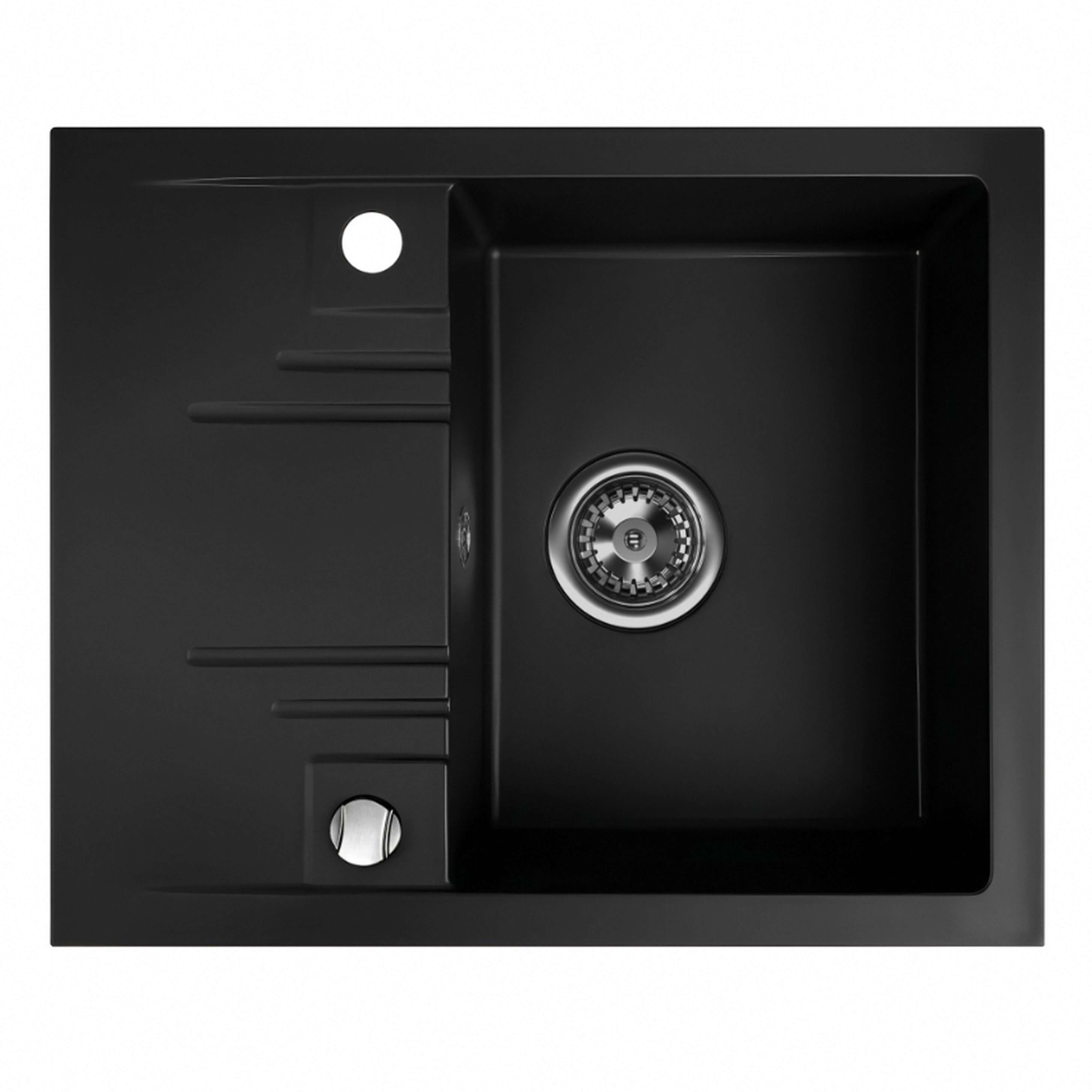Ferro Mezzo II Granitspüle 58x58 cm schwarz DRGM48-58BM