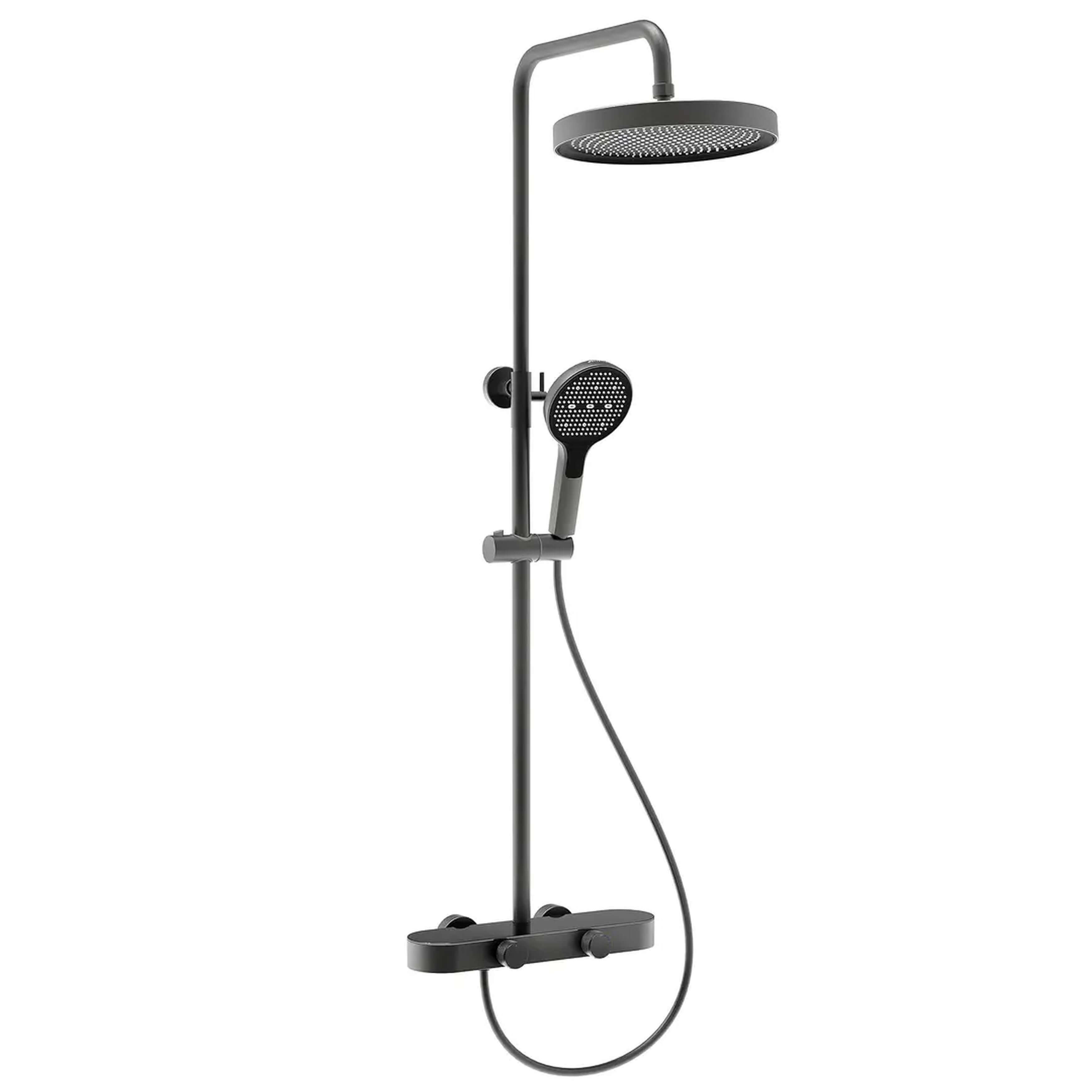 Rea Cris Duschset Wandmontage mit Kopfbrause graphit REA-P0358