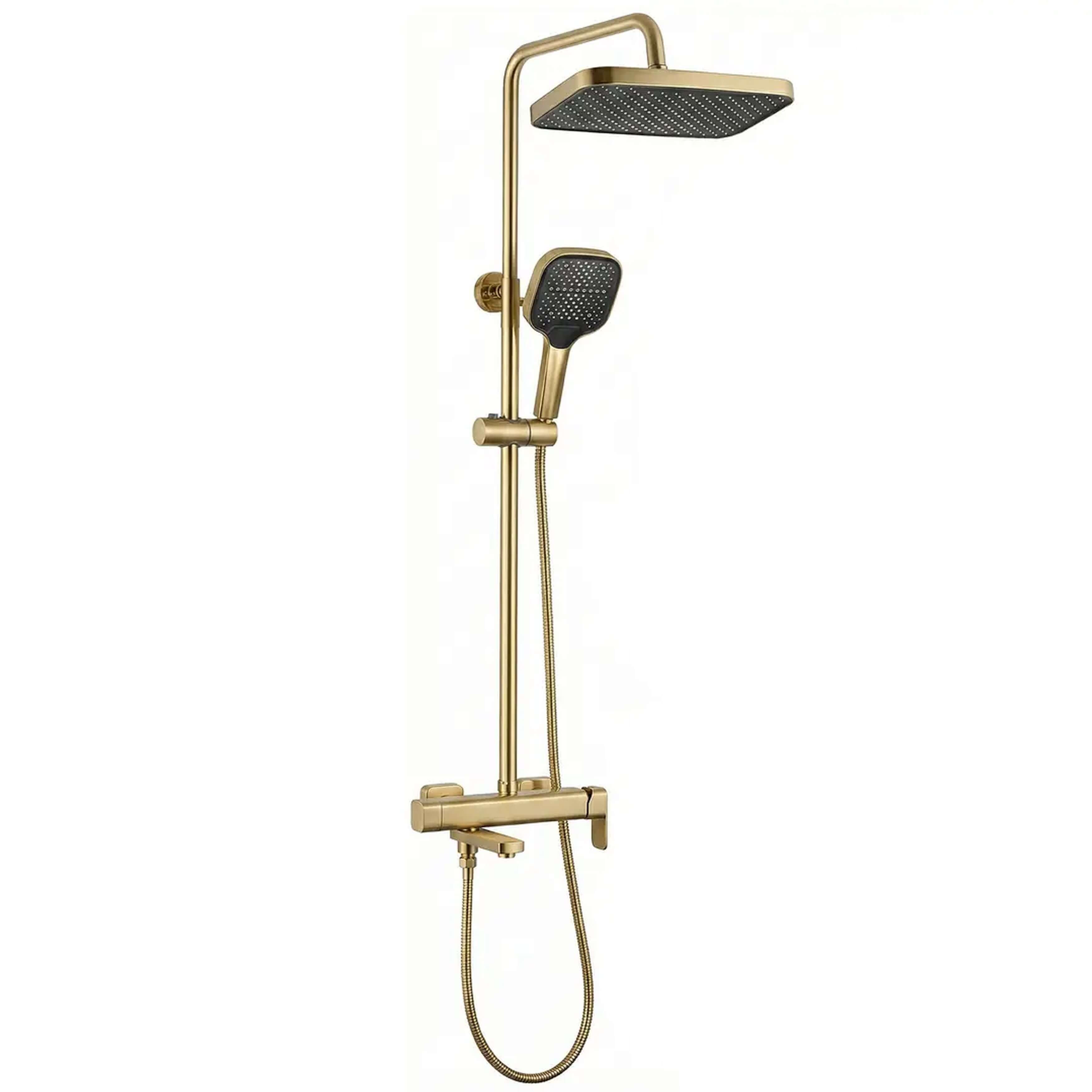 Rea Arlo Duschset Wandmontage mit Kopfbrause gold REA-P7441