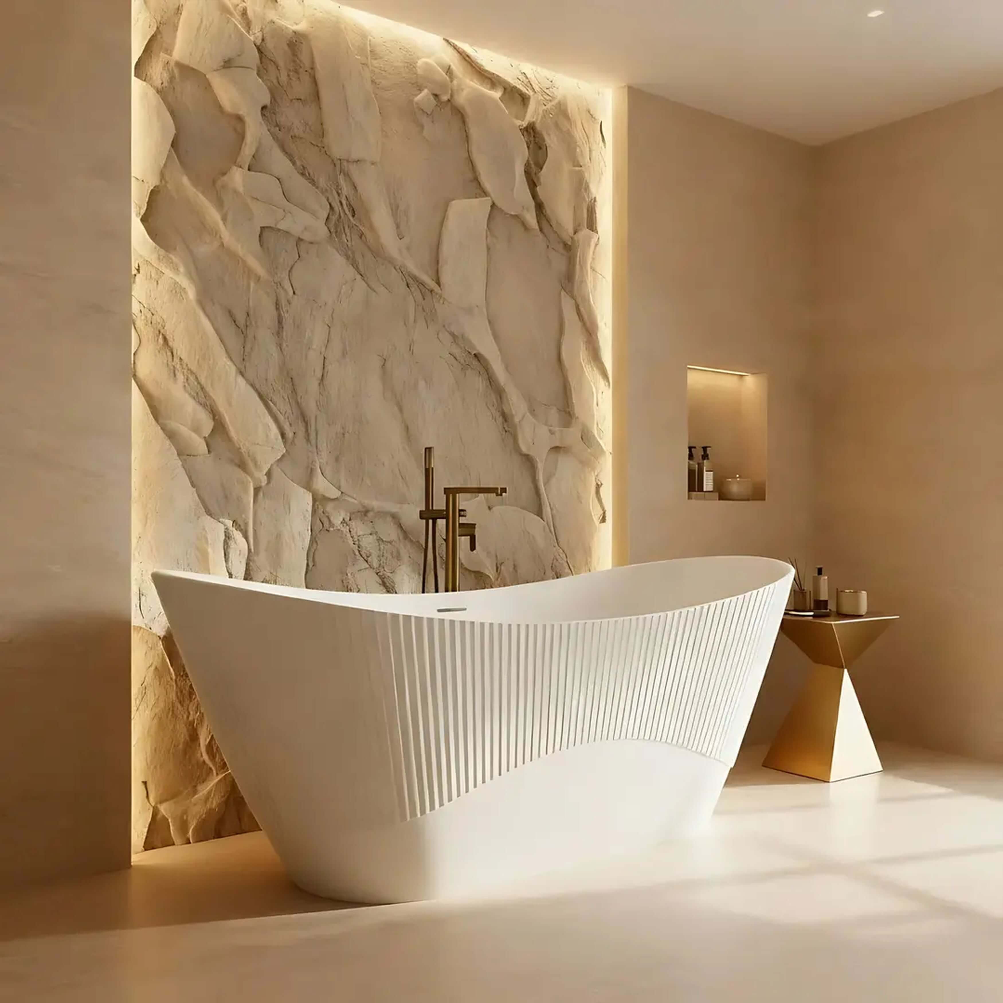 Rea Atena Freistehende Badewanne 170x73 cm oval weiß REA-W0127