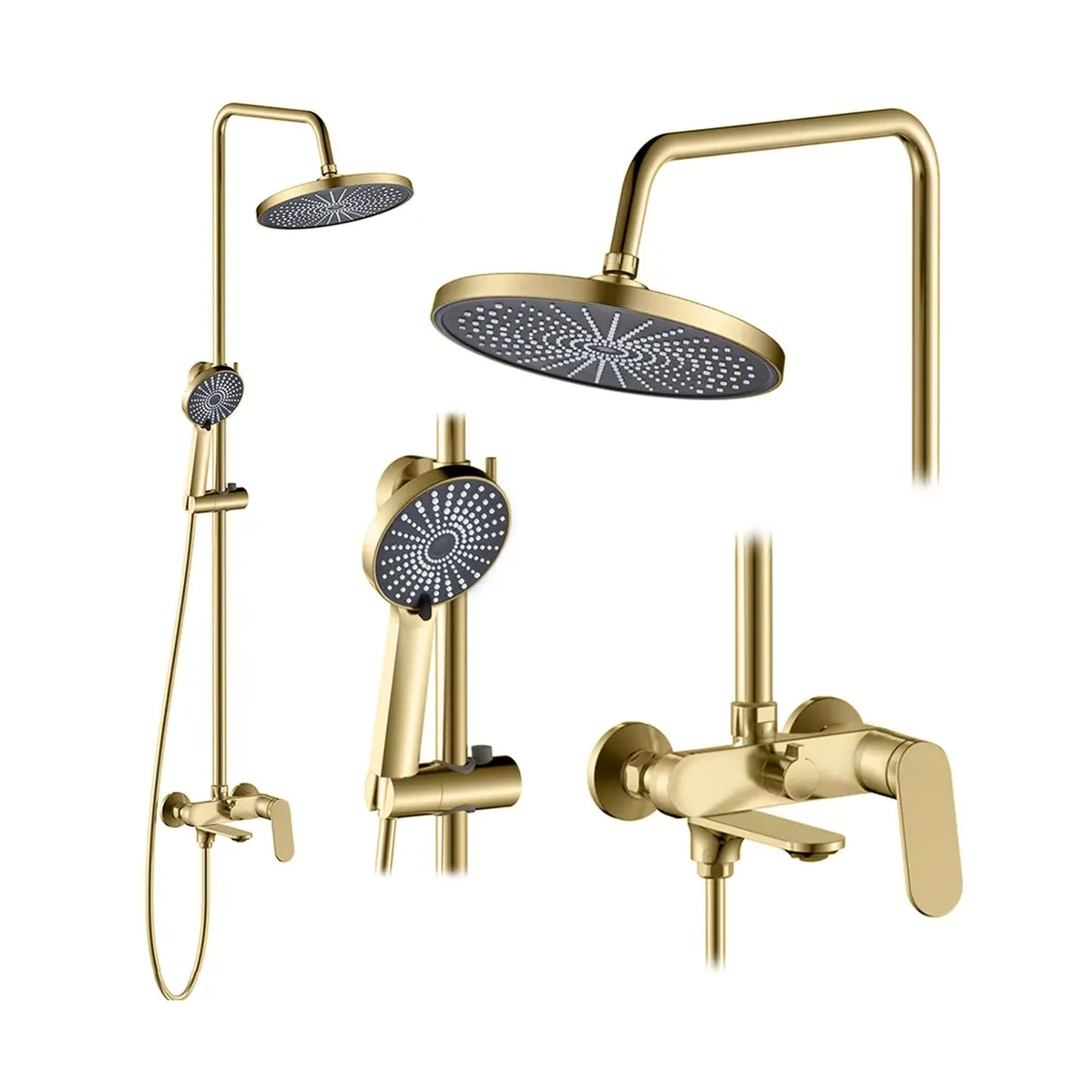 Rea Marco Badewannen- und Duschset Wandmontage mit Kopfbrause gold REA-P8548