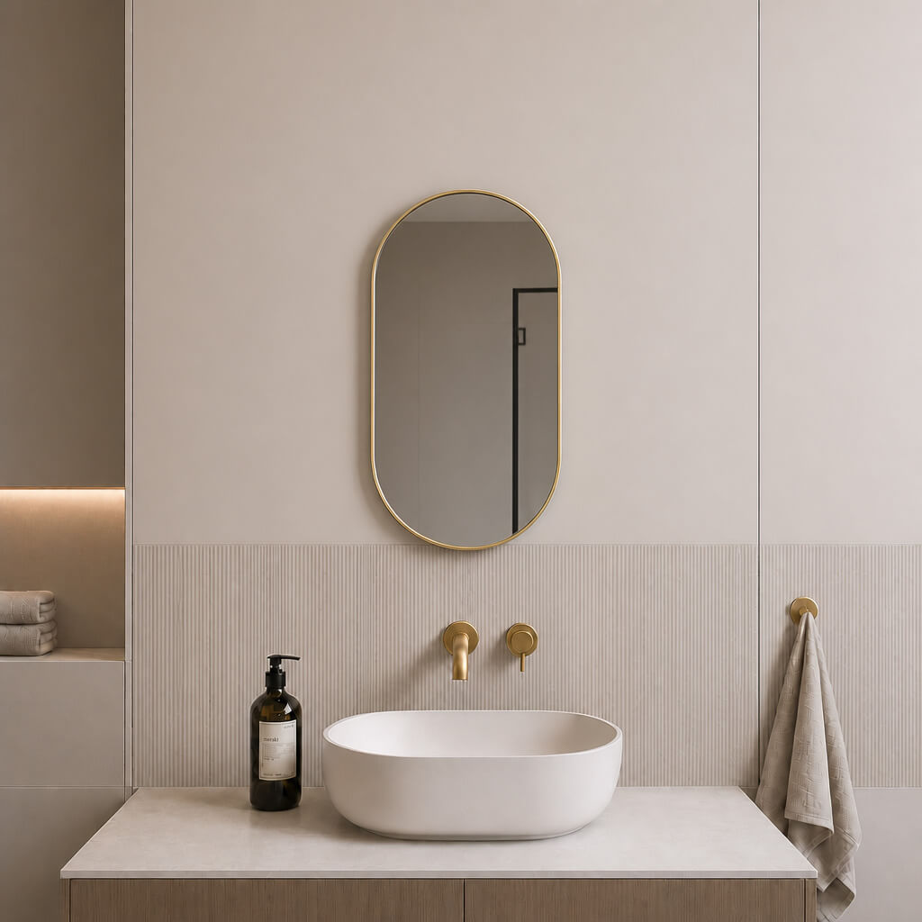 Baltica Design Aluma Spiegel 50x70 cm oval gold 5904107933580