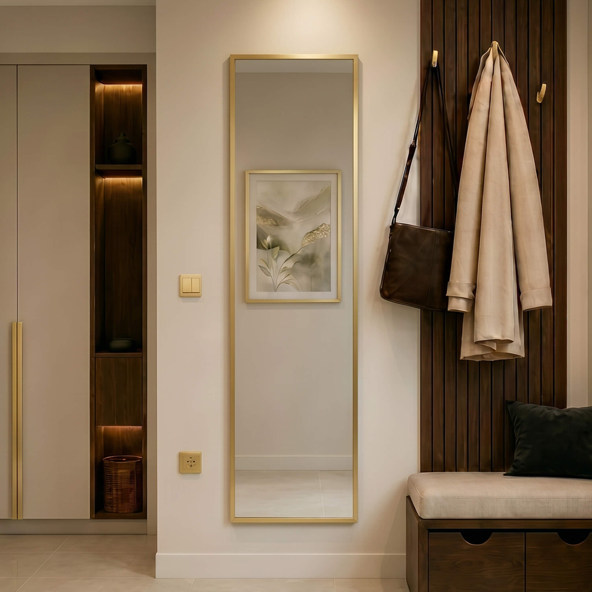 Baltica Design Aluma Spiegel 40x160 cm rechteckig gold 5904107933542