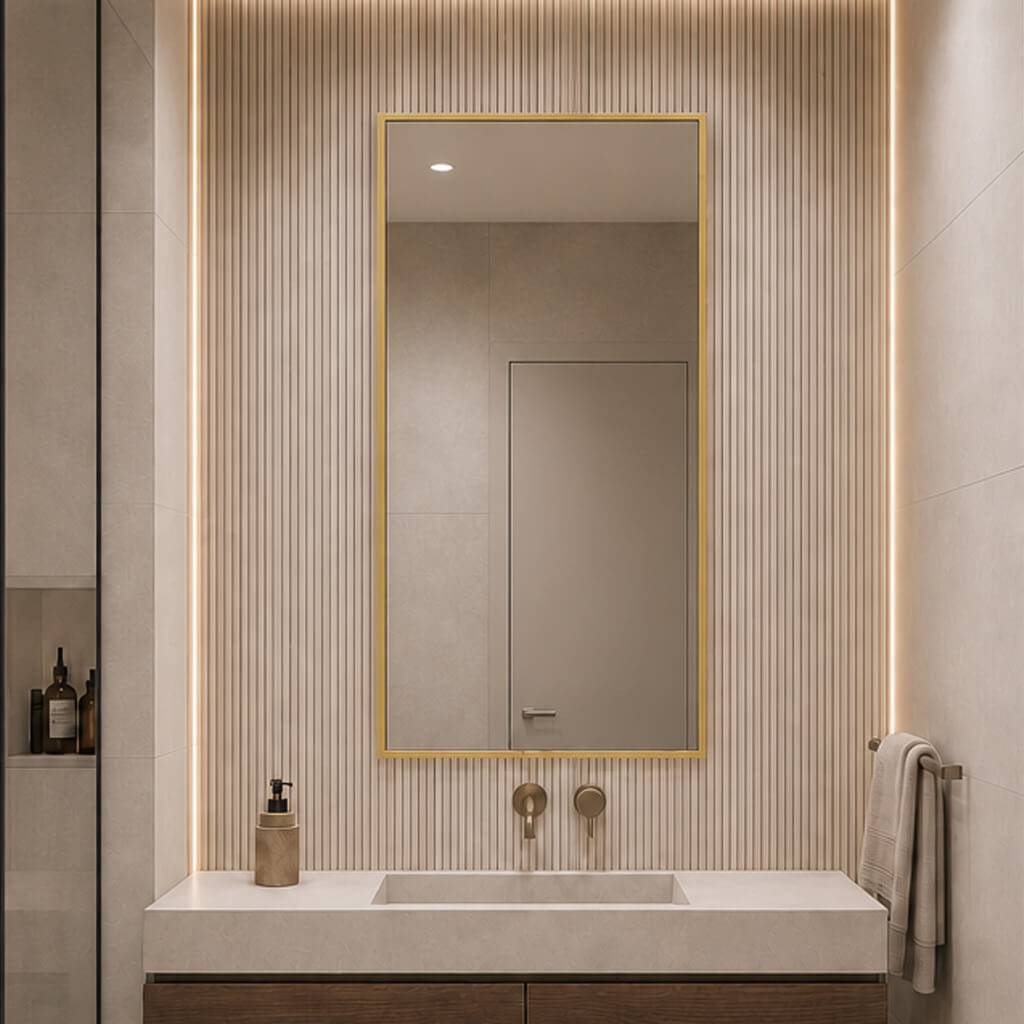 Baltica Design Aluma Spiegel 50x100 cm rechteckig gold 5904107933528