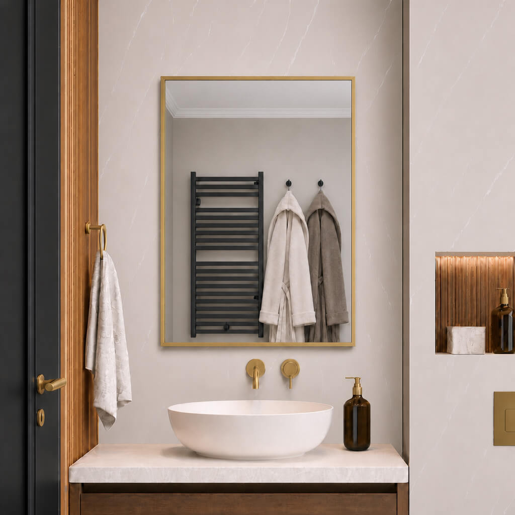 Baltica Design Aluma Spiegel 50x70 cm rechteckig gold 5904107933481
