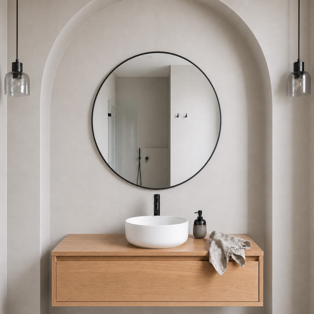 Baltica Design Aluma Spiegel 90x90 cm rund schwarz 5904107933375