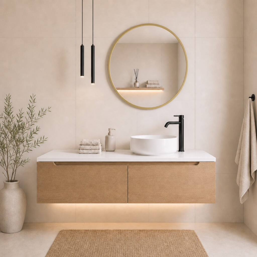 Baltica Design Aluma Spiegel 50x50 cm rund gold 5904107933306