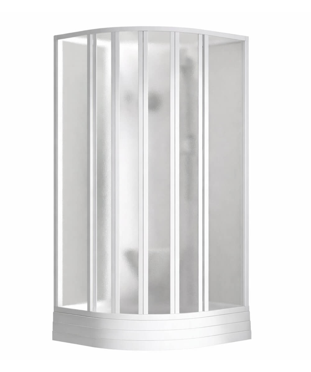 Ravak Supernova Duschkabinen-Set mit Duschwanne 90x90 cm halbrund weiß Glanz/ 80677112ZG