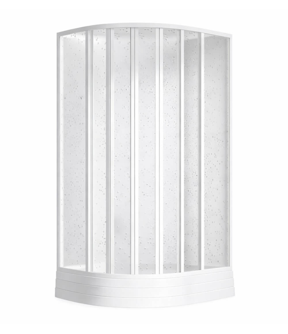 Ravak Supernova Duschkabinen-Set mit Duschwanne 80x80 cm halbrund weiß Glanz/Polystyrol 8064411211