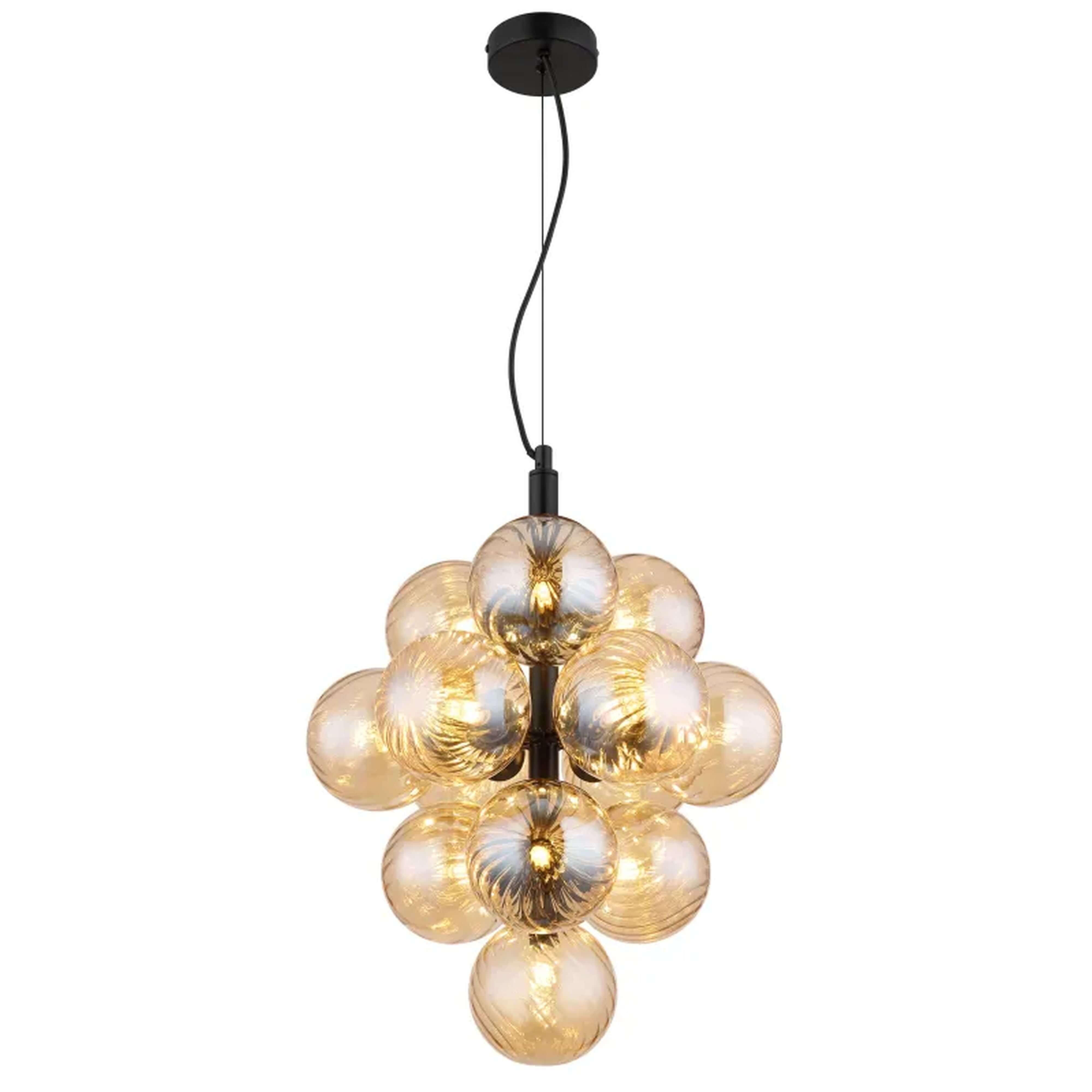 Globo Lighting Conor Pendelleuchte x4 W schwarz-bernstein 56146H