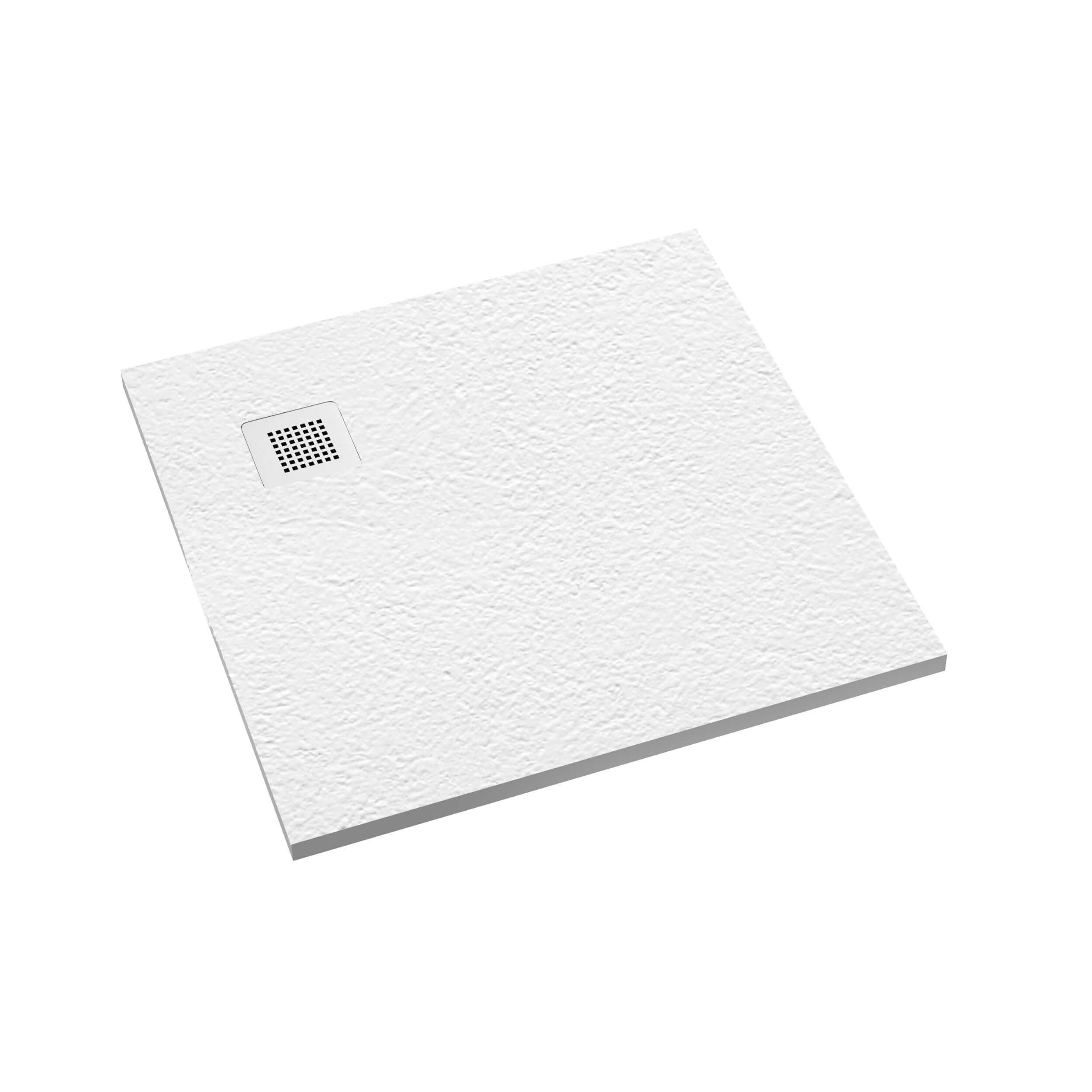 Schedpol Kalait Grooved White Stone Quadratische Duschwanne 90x90 cm weiß 3.3101/B/GR-M2