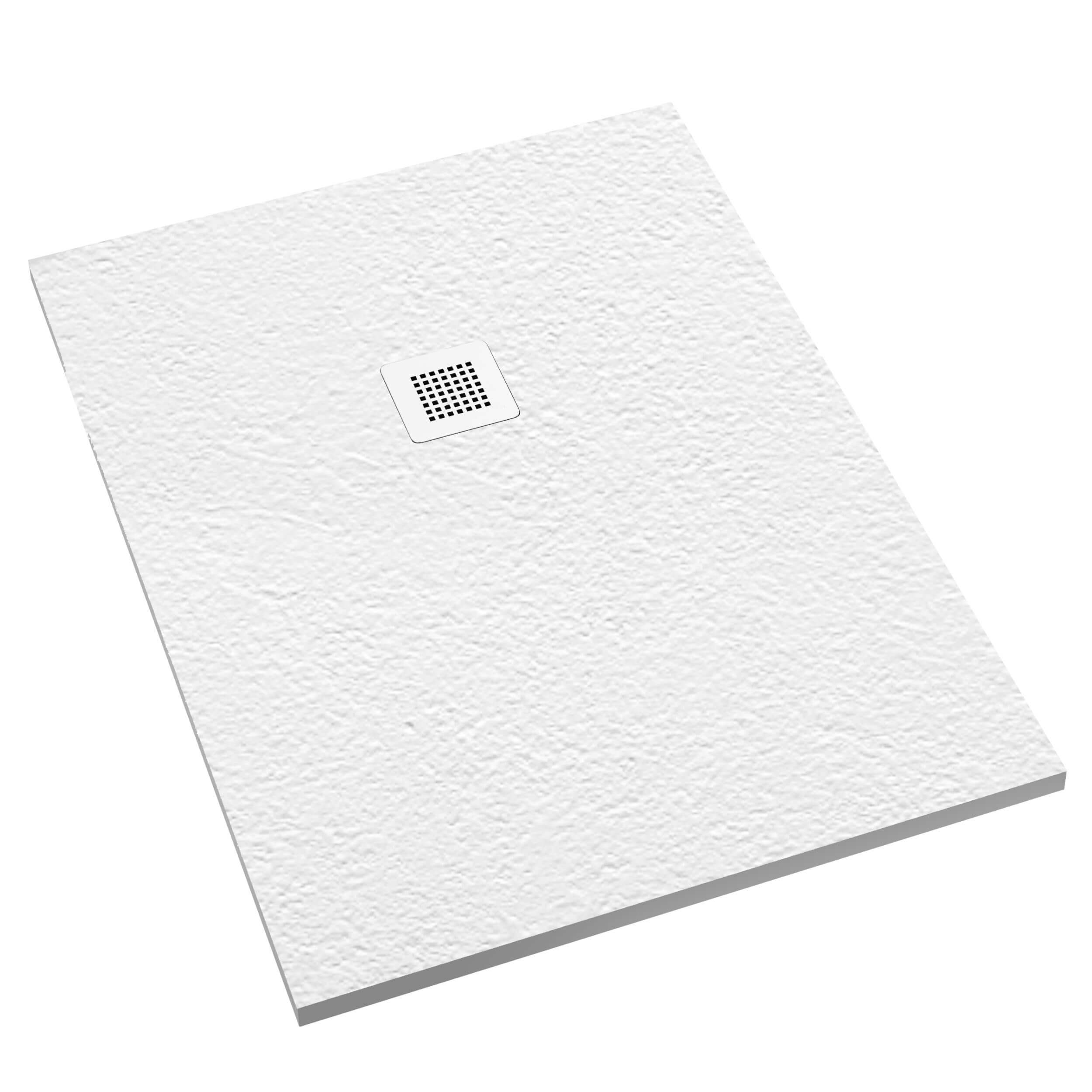 Schedpol Kalait Grooved White Stone Rechteckige Duschwanne 140x80 cm weiß 3.3110/B/GR-M2