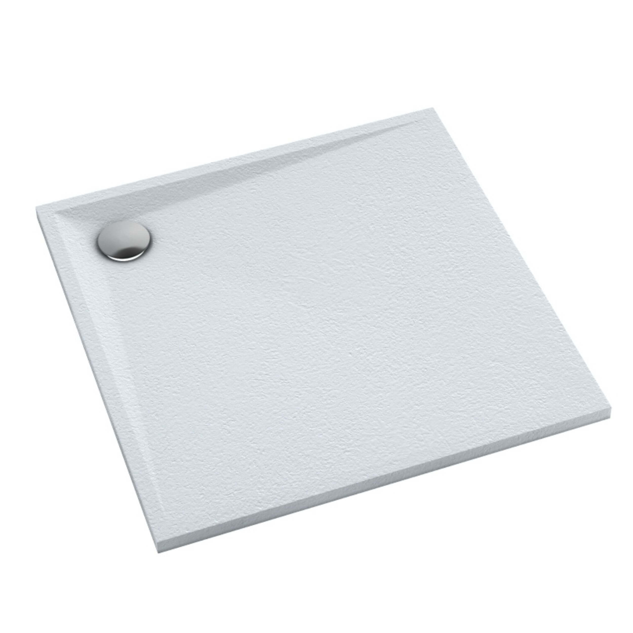 Schedpol Etrusco Grooved White Stone Quadratische Duschwanne 90x90 cm weiß 3.461/B/GR