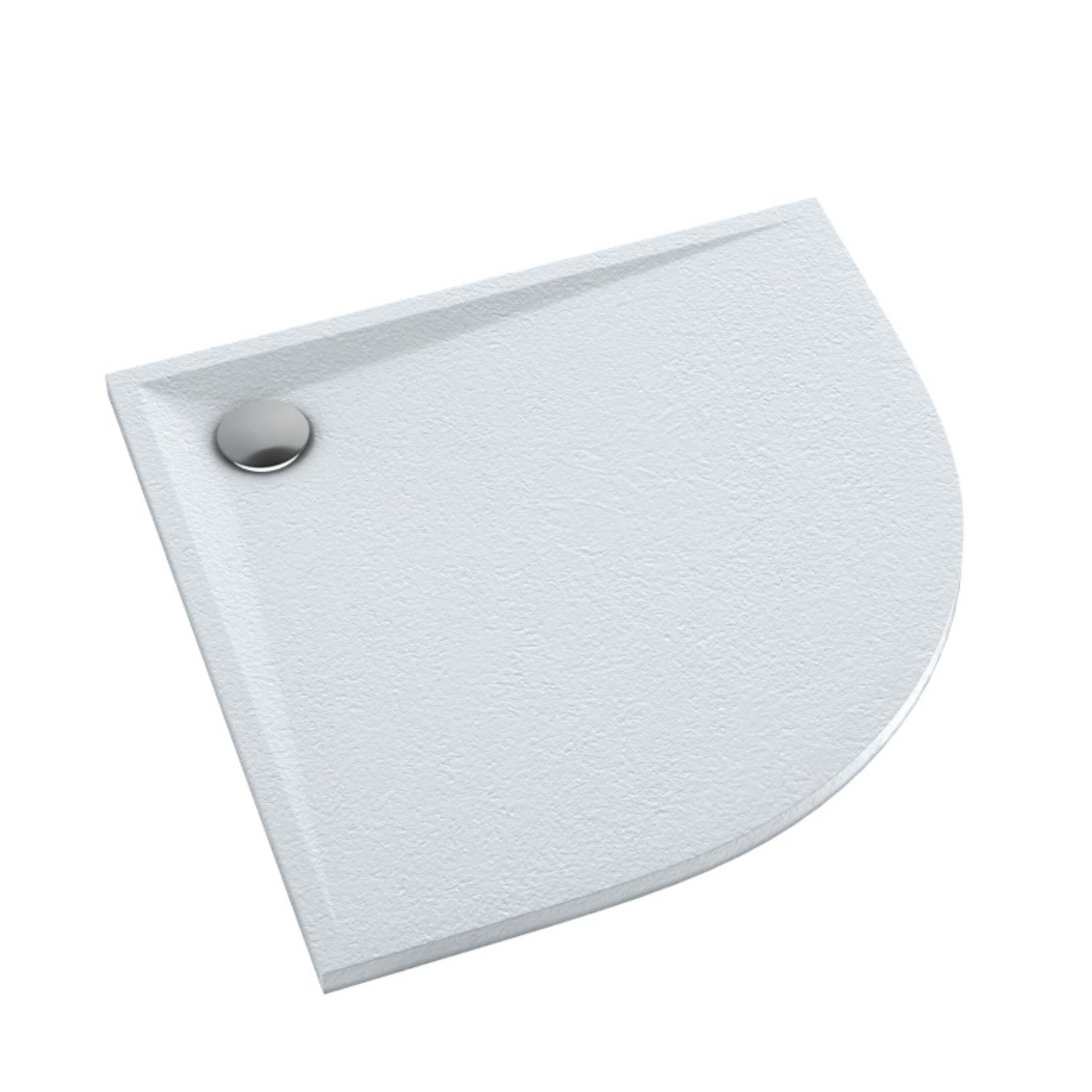 Schedpol Etrusco Grooved White Stone Halbrunde Duschwanne 80x80 cm weiß 3.463/B/GR