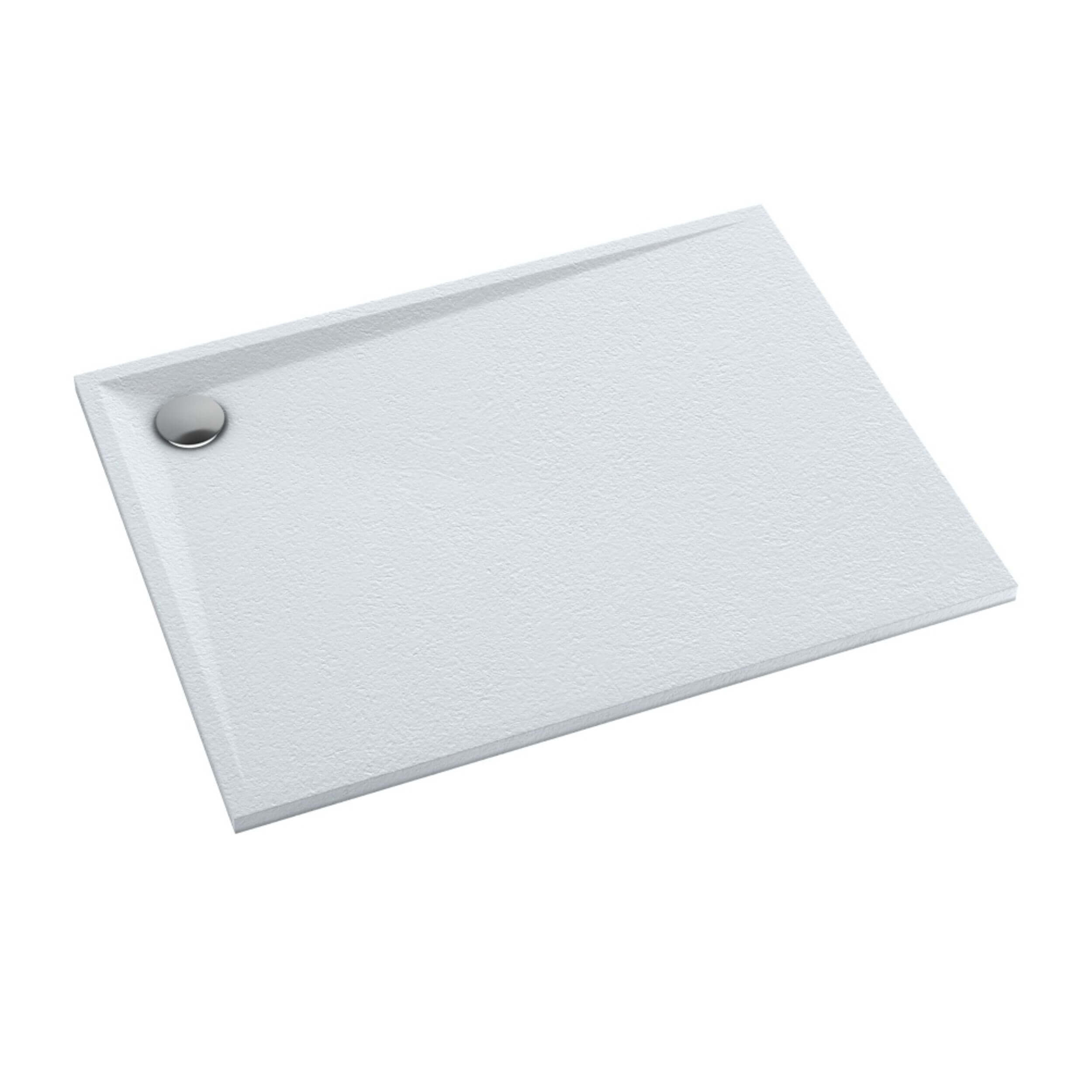 Schedpol Etrusco Grooved White Stone Rechteckige Duschwanne 80x70 cm weiß 3.468/B/GR