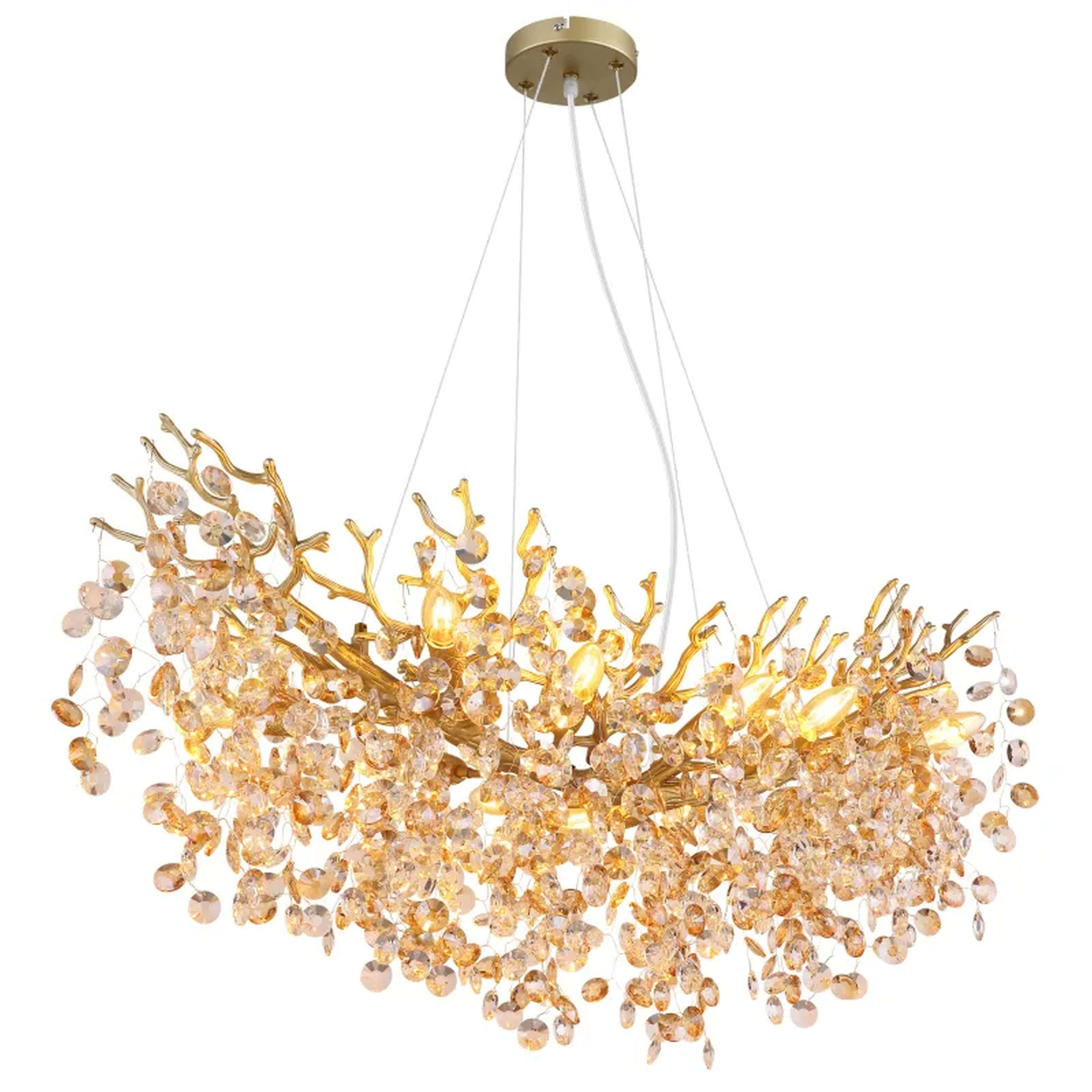 Globo Lighting Queena Pendelleuchte x40 W gold-bernstein 64138H3G