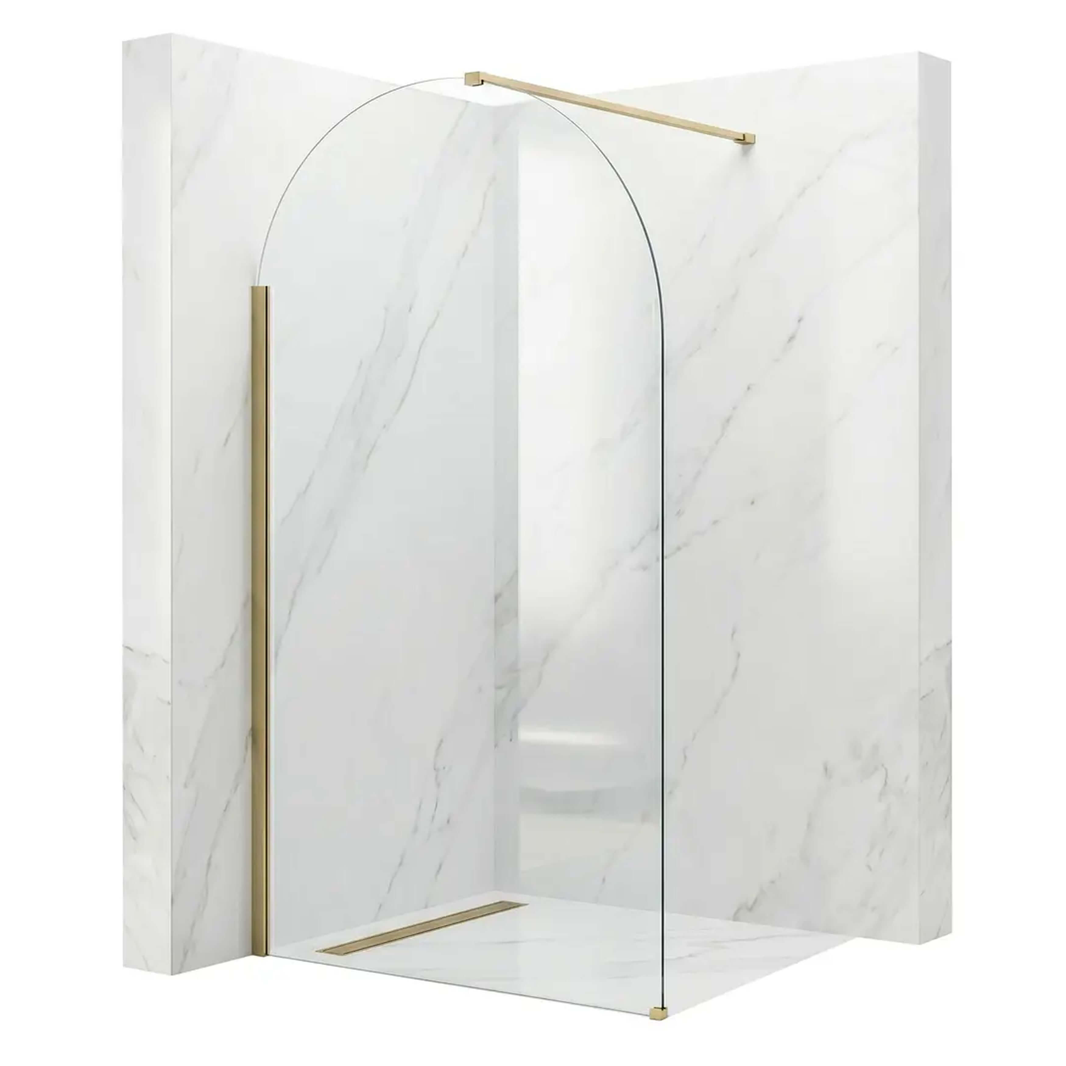 Rea Heaven Walk-In Duschwand 120 cm gold gebürstet/durchsichtiges Glas REA-K6682