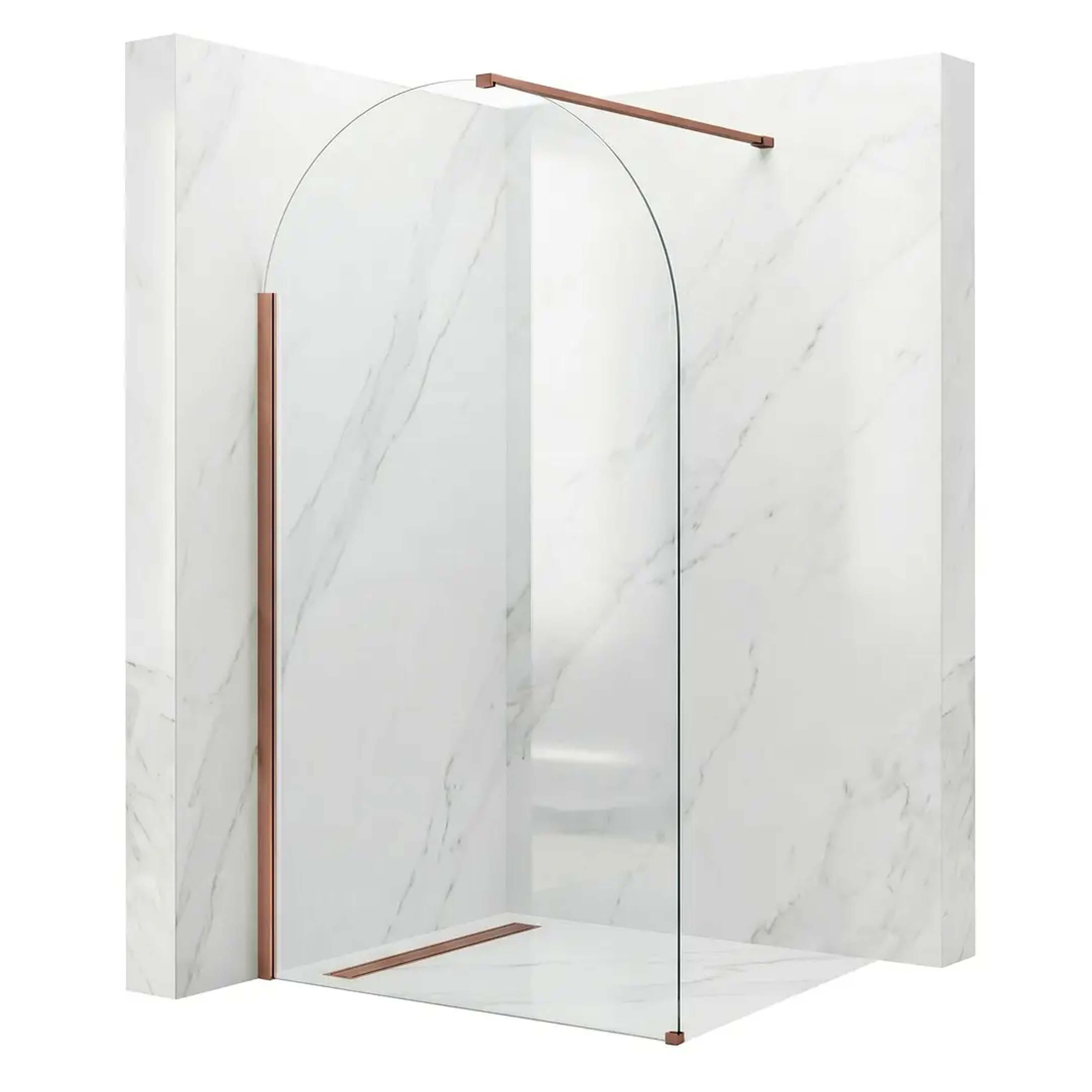 Rea Heaven Walk-In Duschwand 110 cm kupfer gebürstet/durchsichtiges Glas REA-K6688