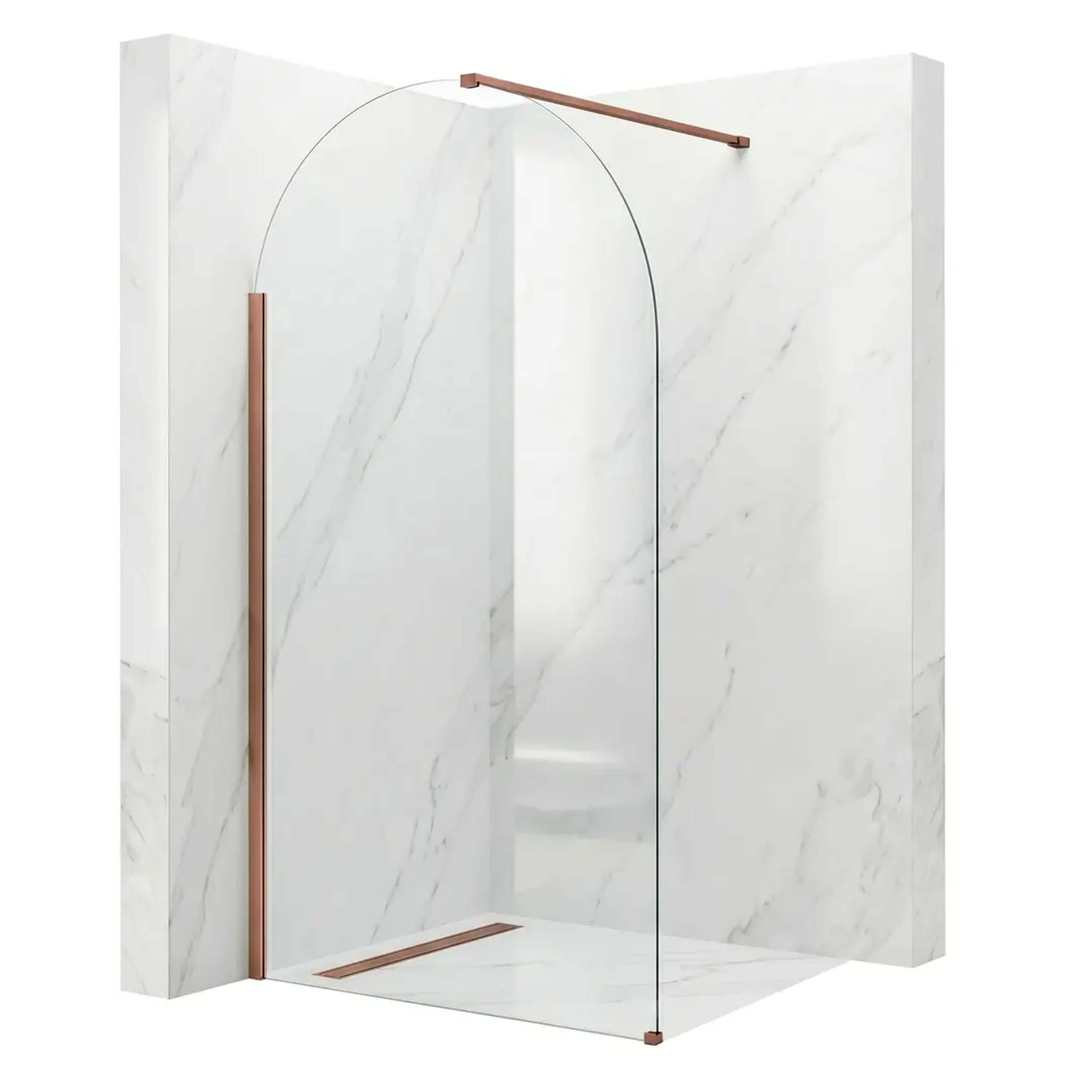 Rea Heaven Walk-In Duschwand 100 cm kupfer gebürstet/durchsichtiges Glas REA-K6687