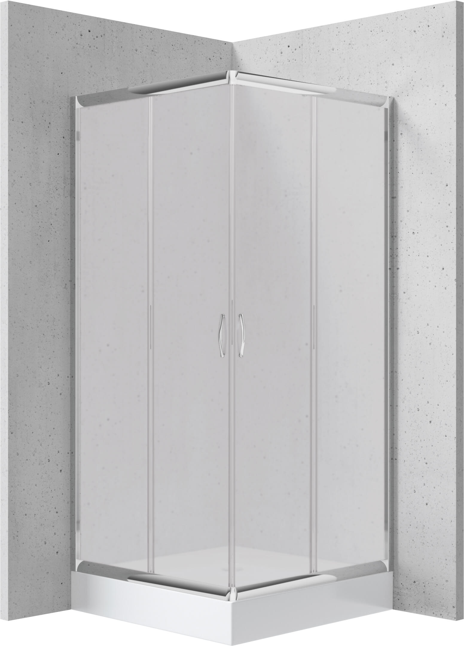 Deante Funkia Duschkabinen-Set mit Duschwanne 80x80 cm quadratisch chrom Glanz/durchsichtiges Glas KYCZ642K