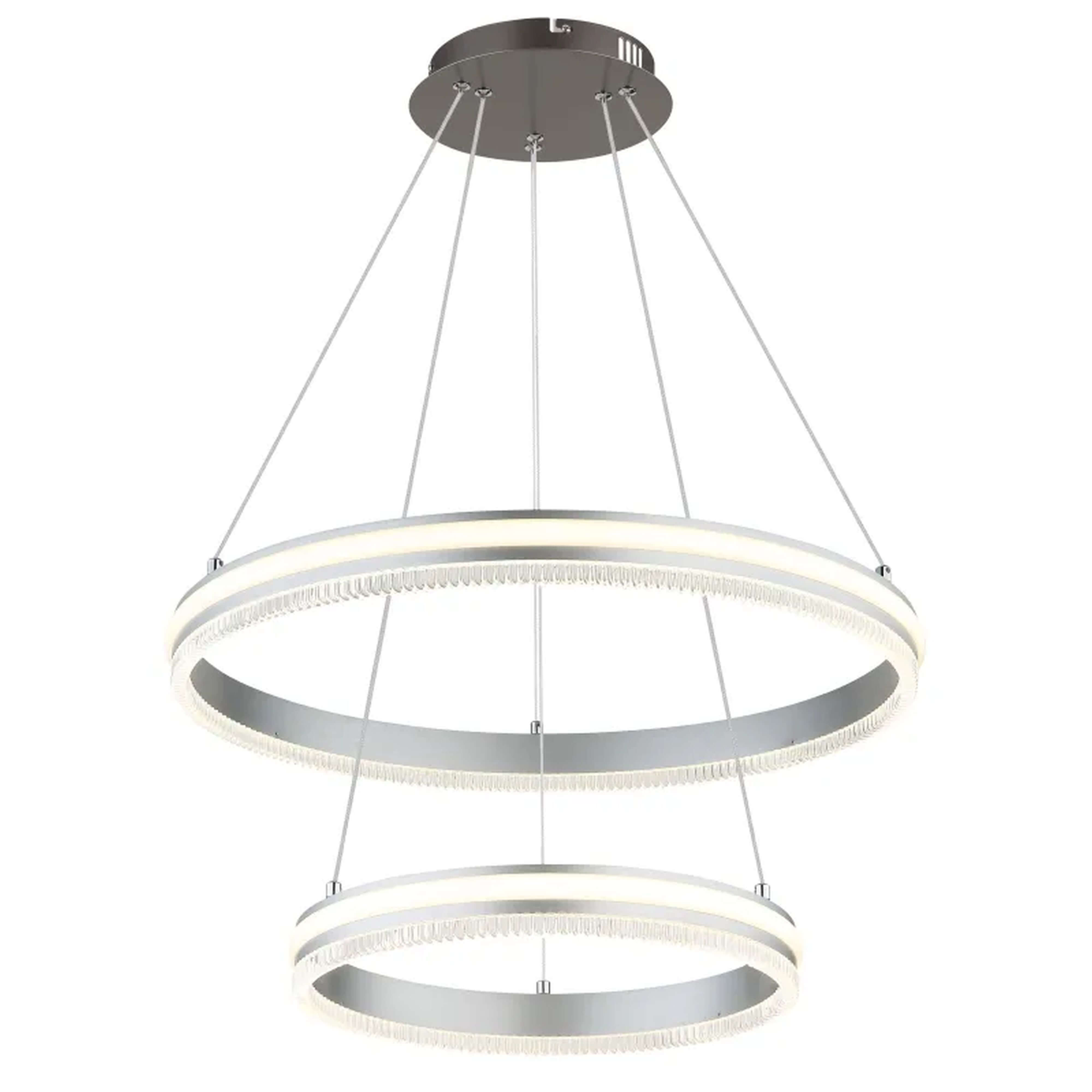 Globo Lighting Francine Pendelleuchte 2x60 W grau/aschfarben-silber 67377-60H