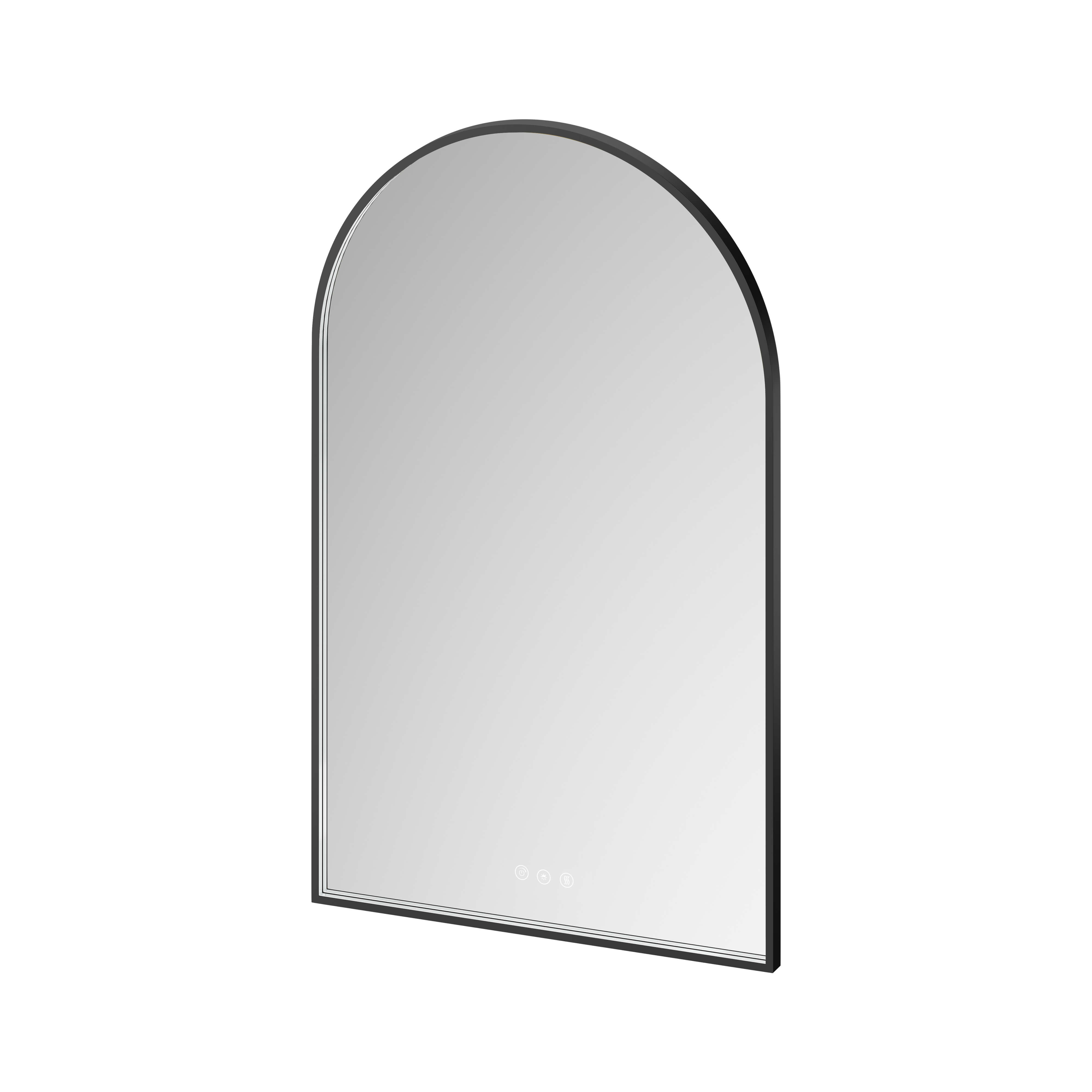 Cersanit Crea II Spiegel 50x80 cm oval mit Beleuchtung mit Spiegelheizung schwarz S1058–037