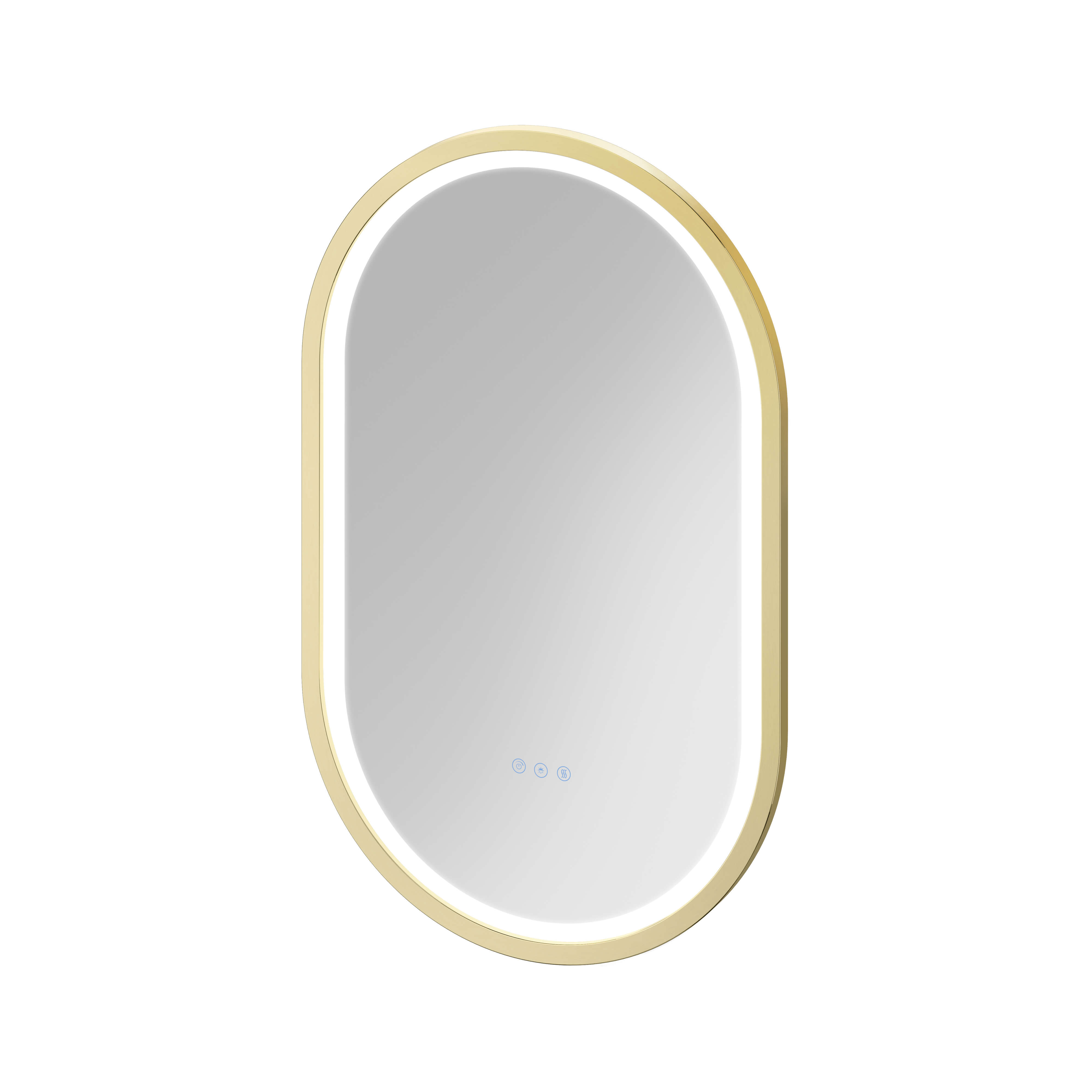 Cersanit Crea II Spiegel 50x80 cm oval mit Beleuchtung mit Spiegelheizung gold S1058–035