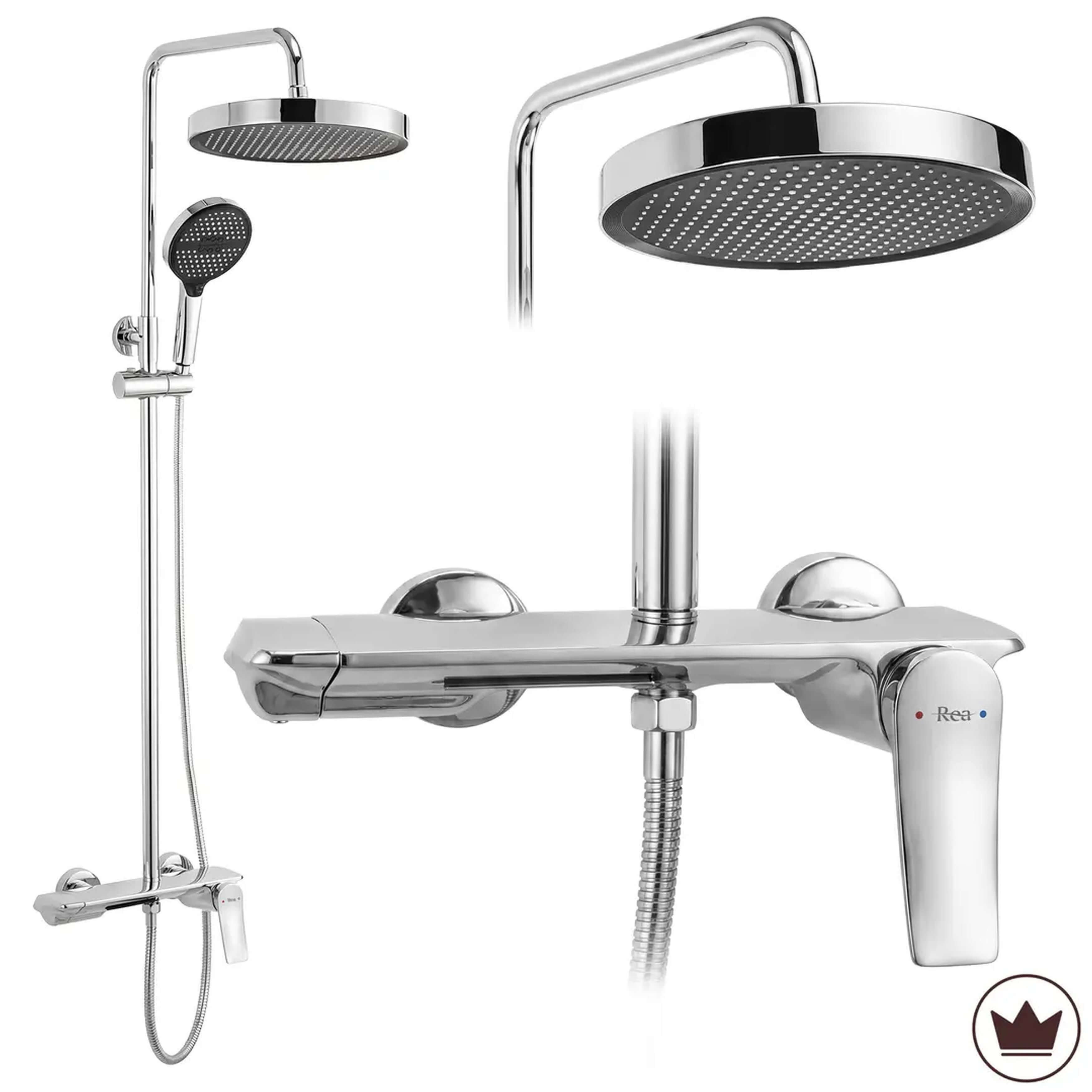 Rea Vision Duschset Wandmontage mit Kopfbrause chrom REA-P6738