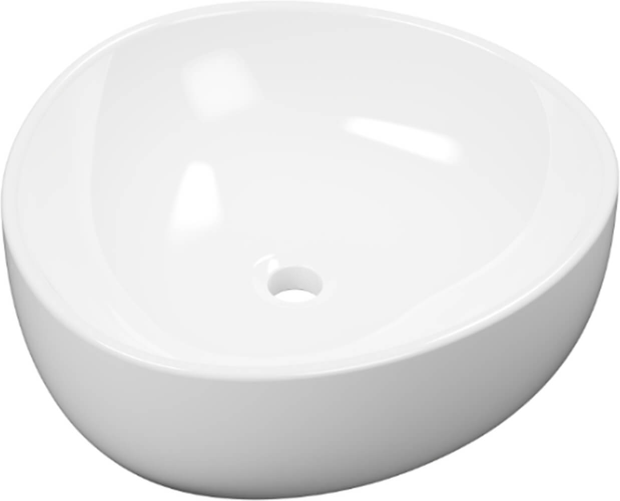 Excellent Whisper Waschbecken 41x39 cm oval Aufsatzwaschbecken weiß glanz CEEX.7101.410.WH