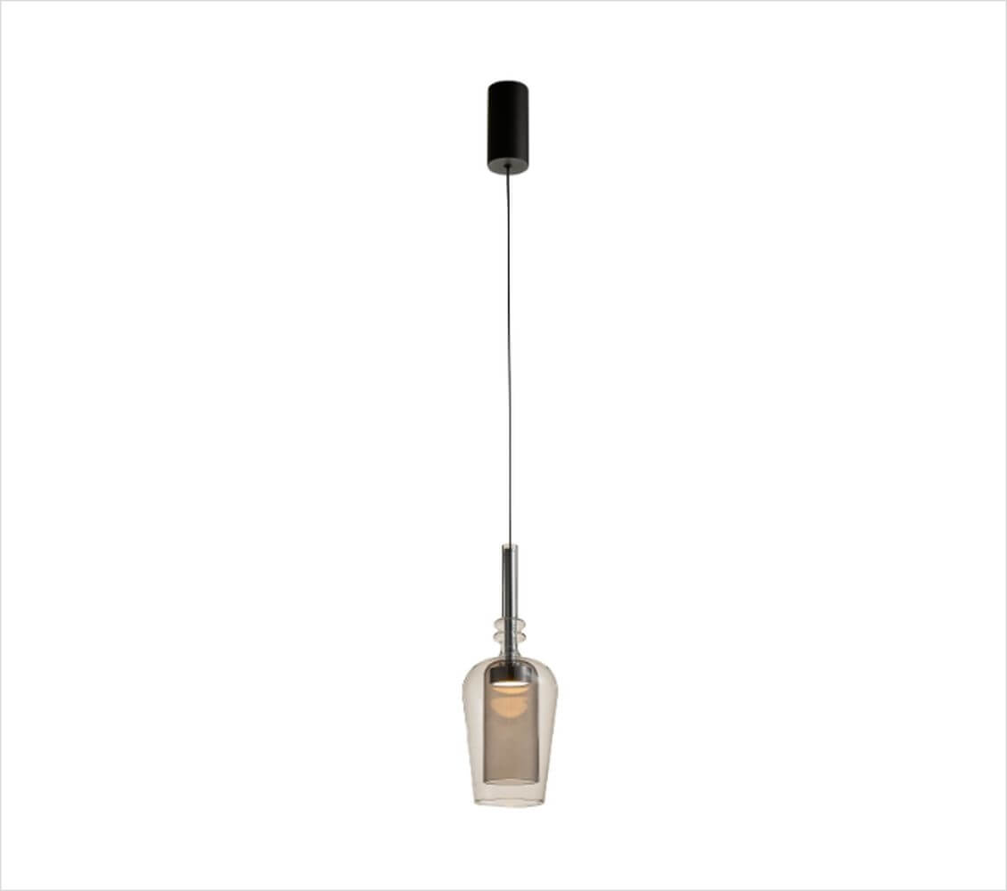 Zuma Line Tagna Pendelleuchte 1x6 W schwarz-verraucht 251010-SM