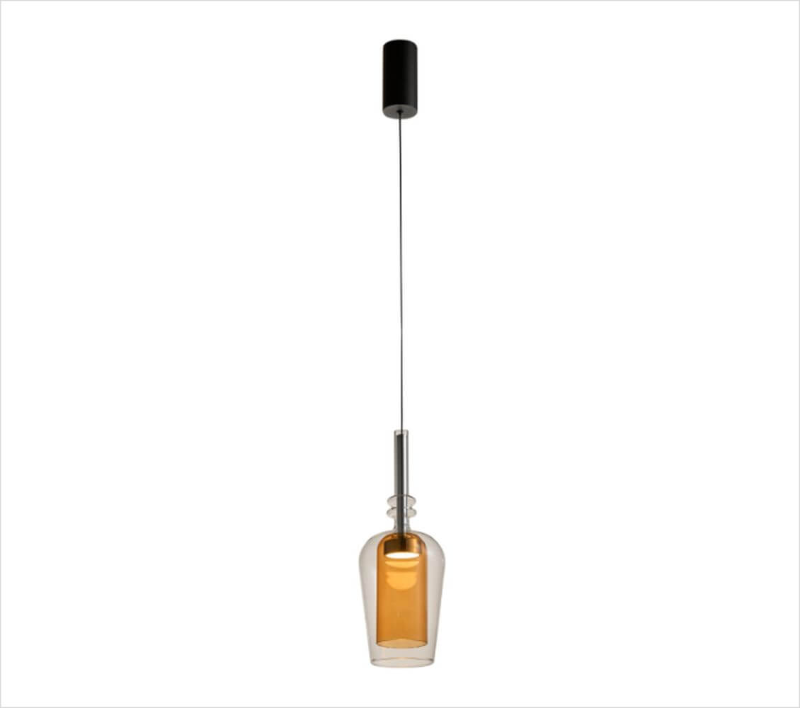 Zuma Line Tagna Pendelleuchte 1x6 W schwarz-bernstein 251010-AM