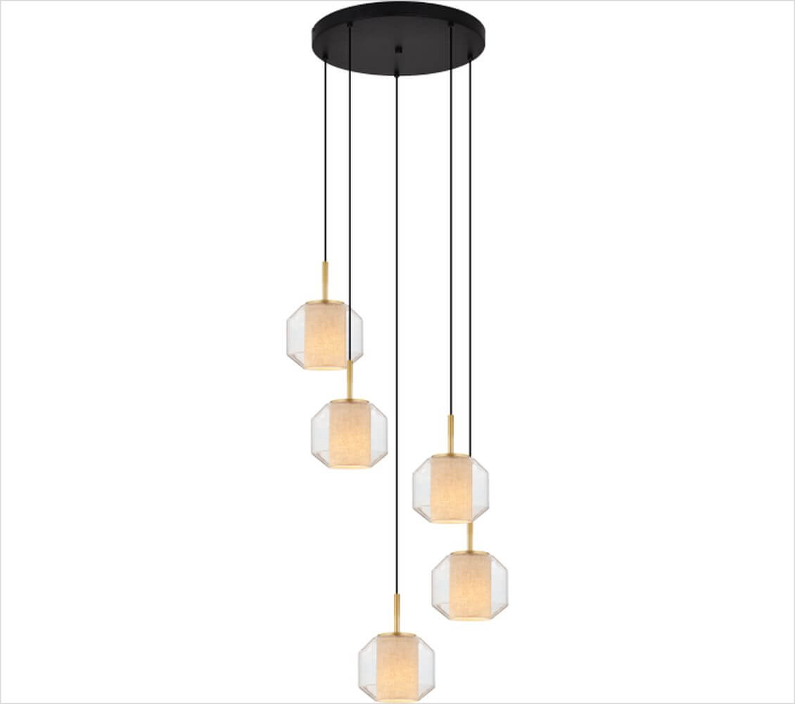 Zuma Line Solix Pendelleuchte 5x25 W schwarz-gold DU32201A/5L